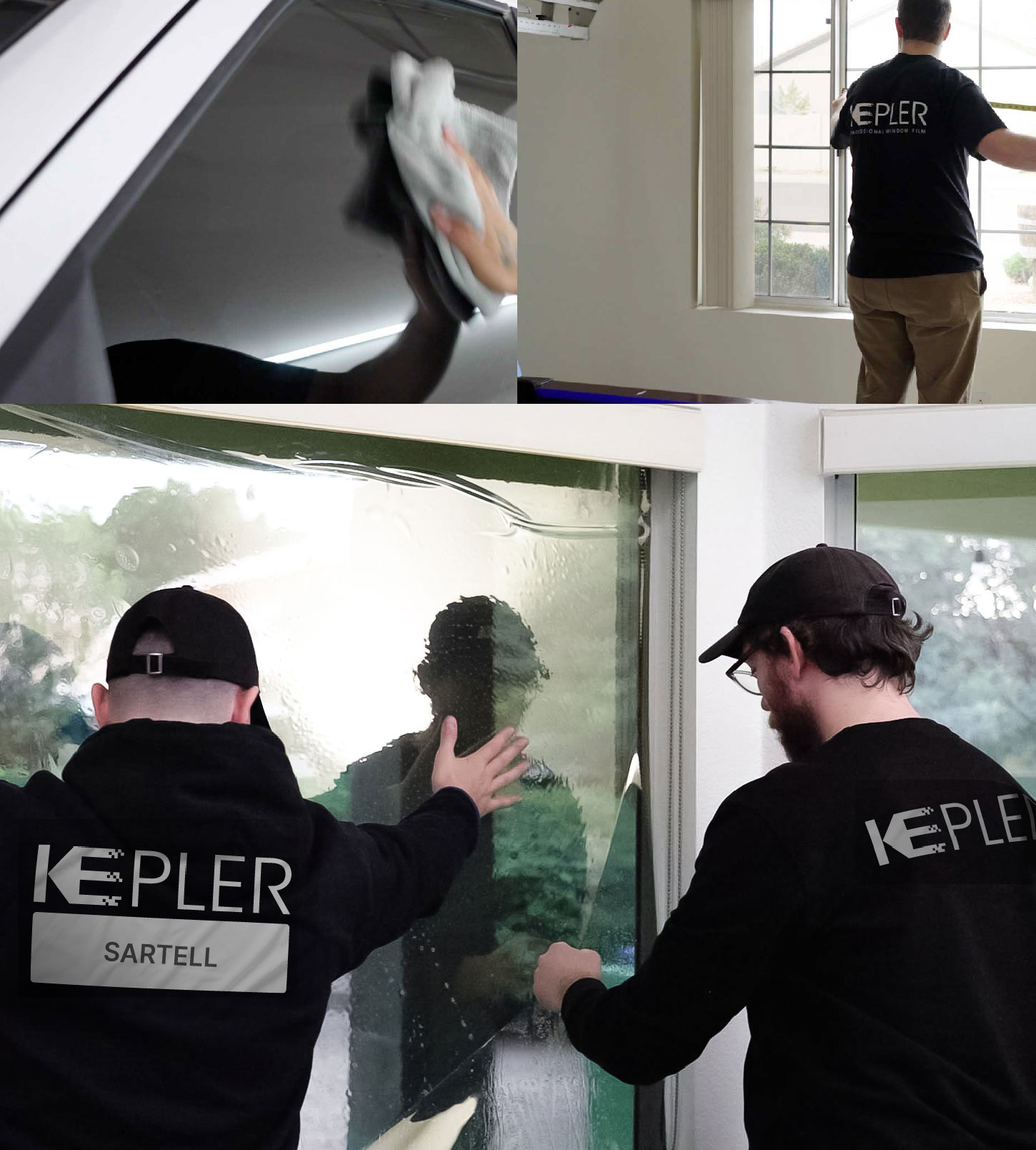 Expert Technician Applying High-tech Window Tint to Home in Sartell