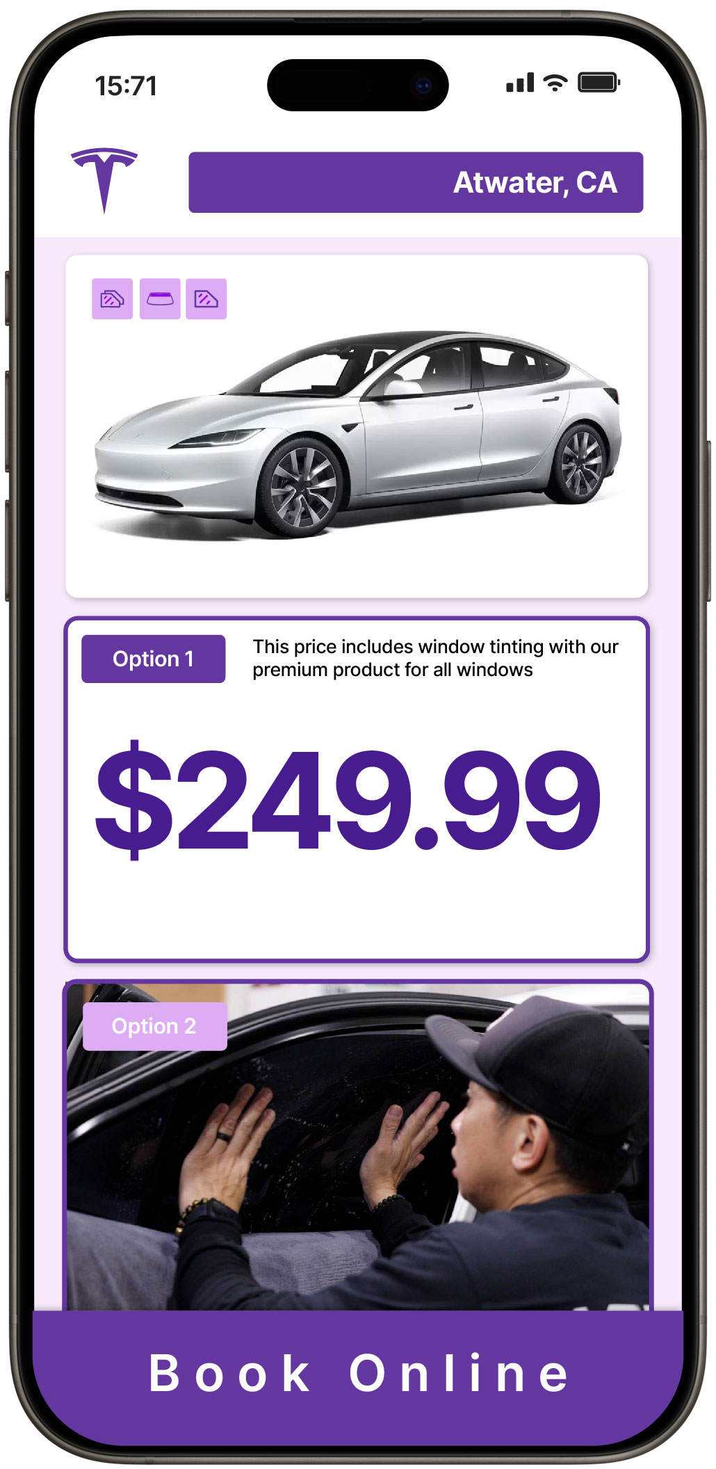 View Competitive Tesla Window Tinting Prices in Atwater, California