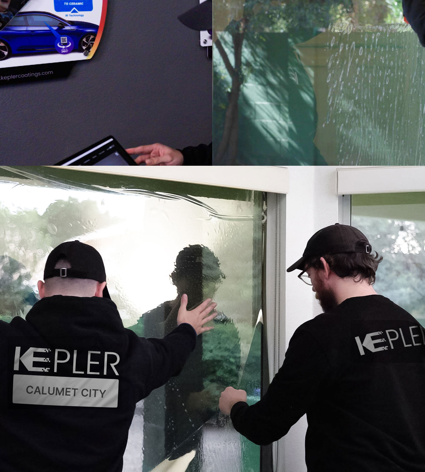 Kepler Technician Applying High-tech Window Tint to Home in Calumet City
