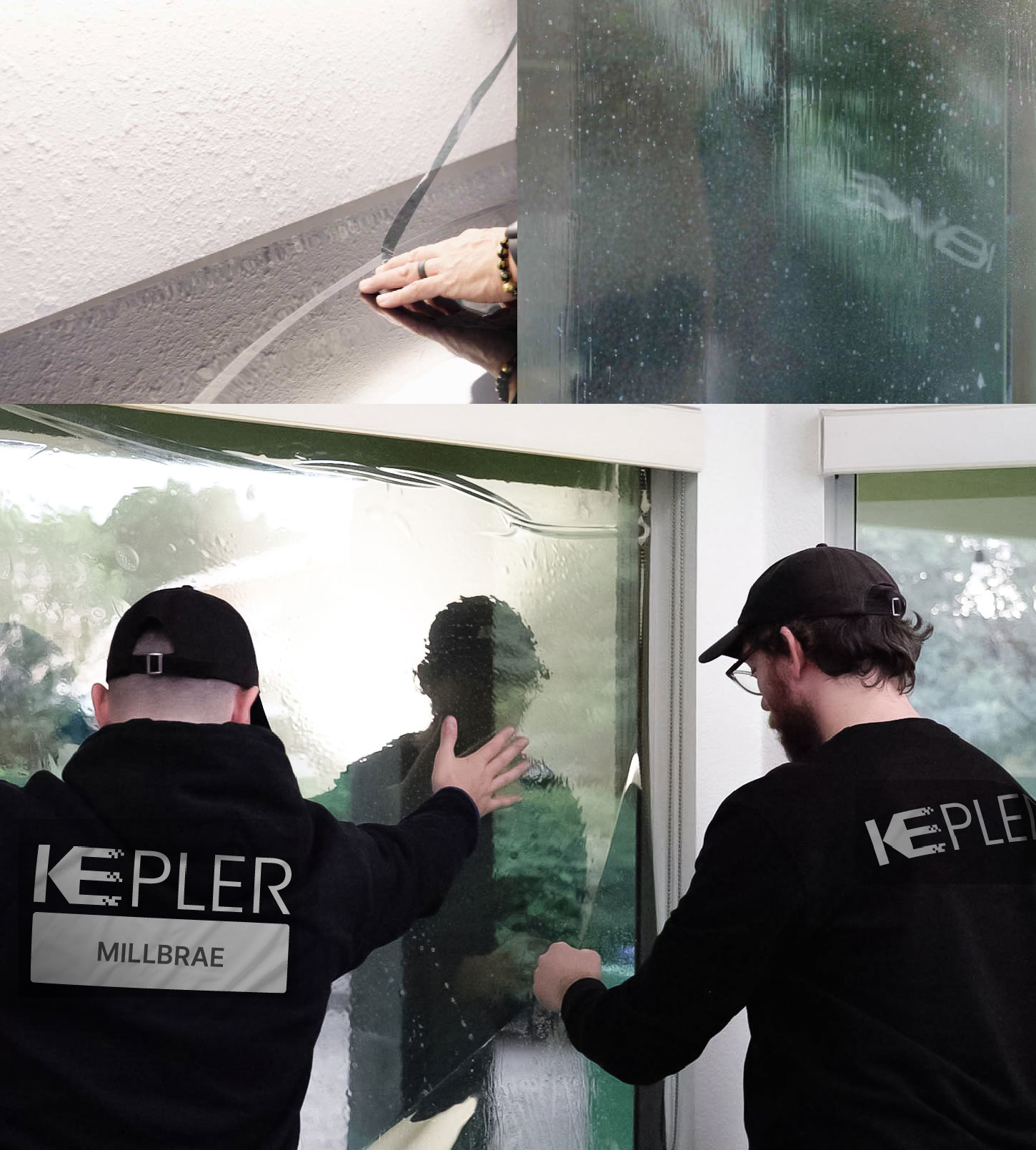 Kepler Technician Installing High-tech Window Tint to Home in Millbrae