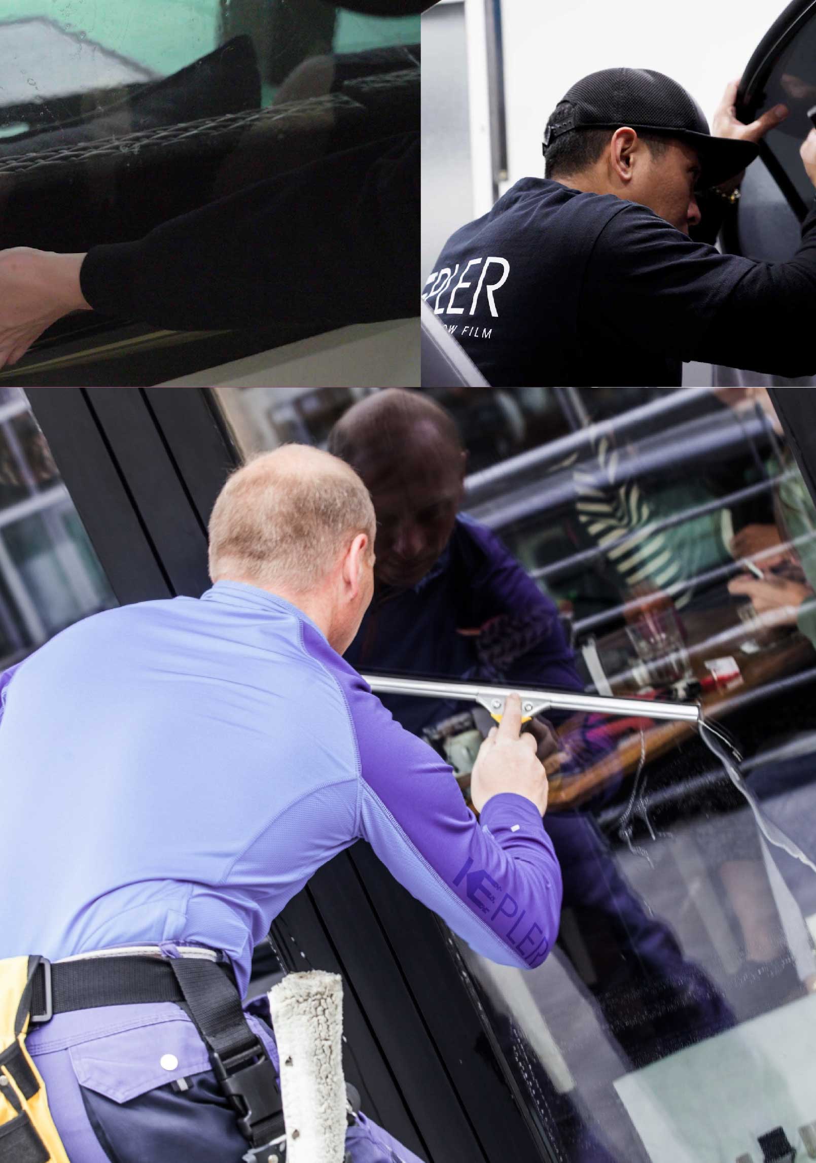 Kepler Professional Applying Anti-Graffiti Window Film to a Fairhaven Shop Front