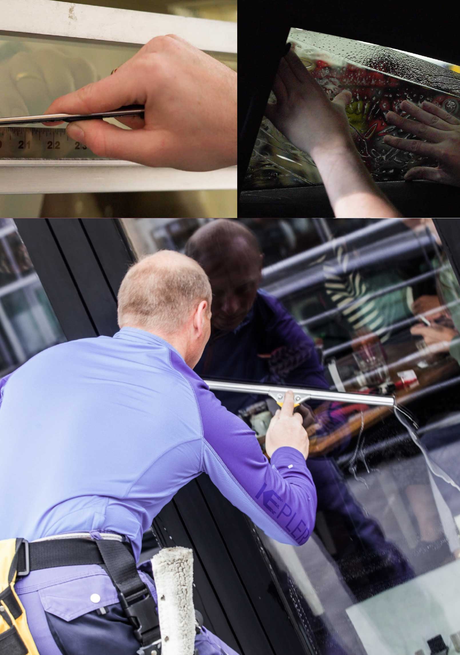 Kepler Professional Applying Anti-Graffiti Window Film to a Ashland Shop Front