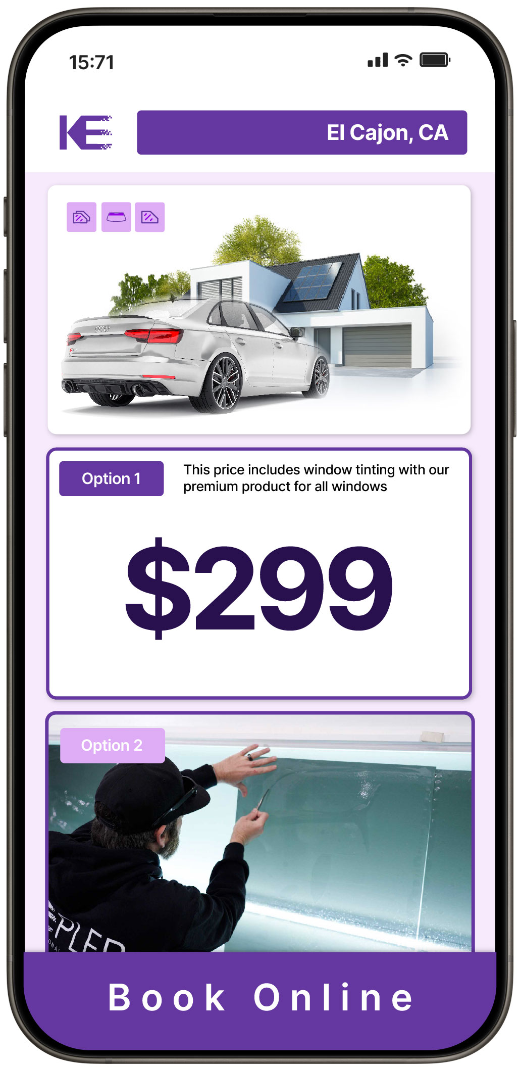 View Competitive Tesla Window Tinting Rates in Watsonville, California