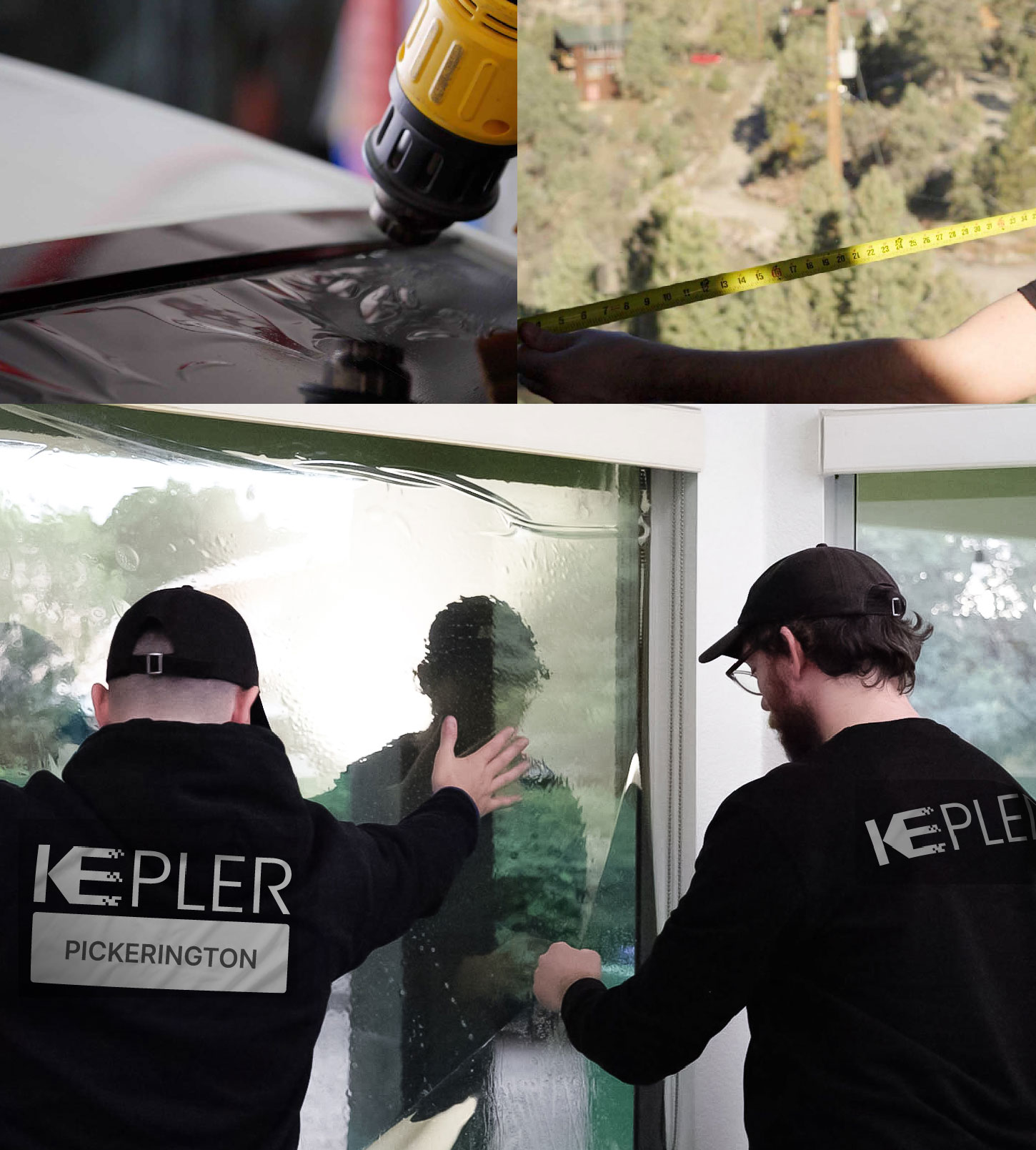 Expert Technician Installing High-tech Window Tint to Home in Pickerington