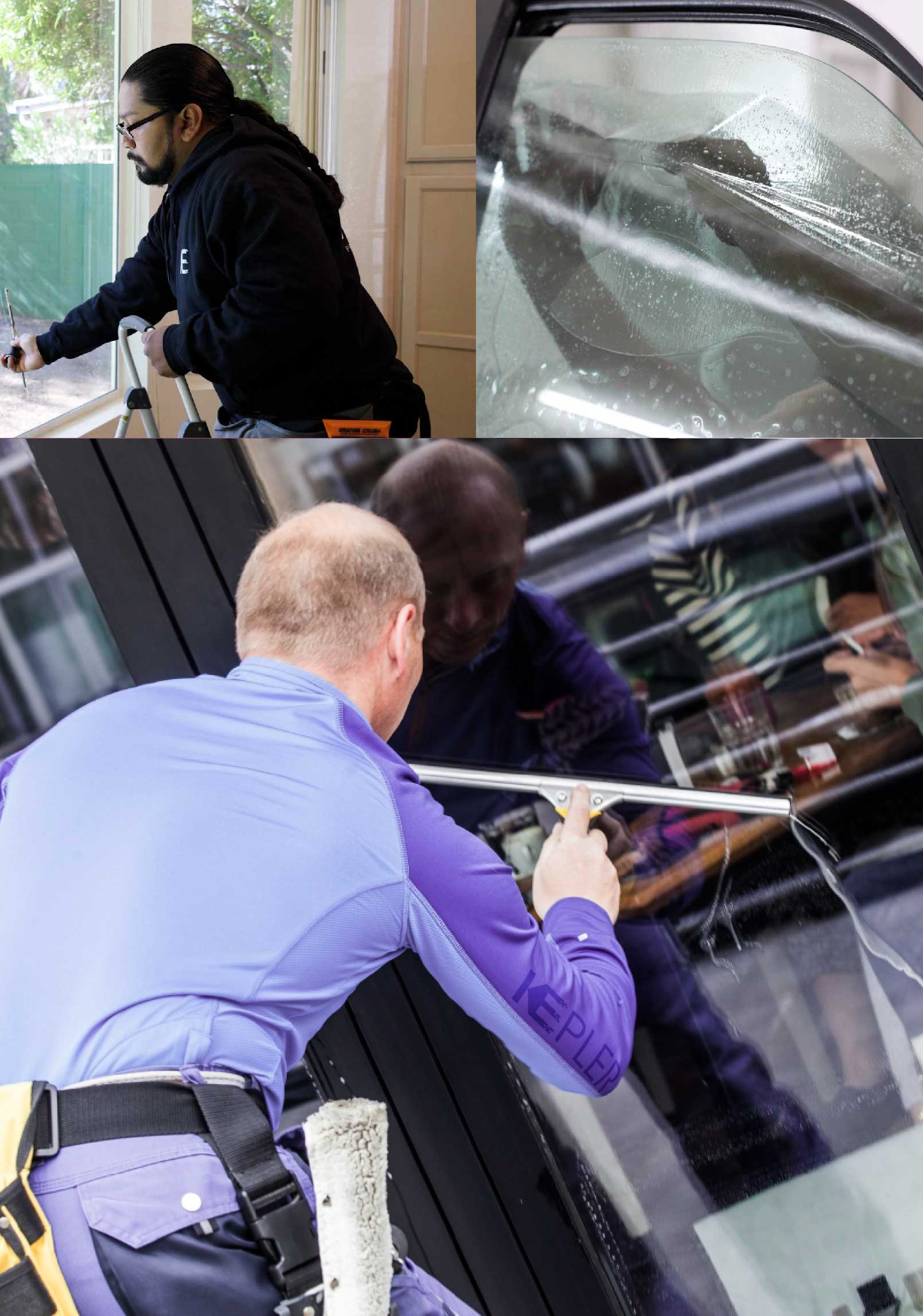 Kepler Professional Applying Anti-Graffiti Window Film to a Jacksonville Beach Shop Front