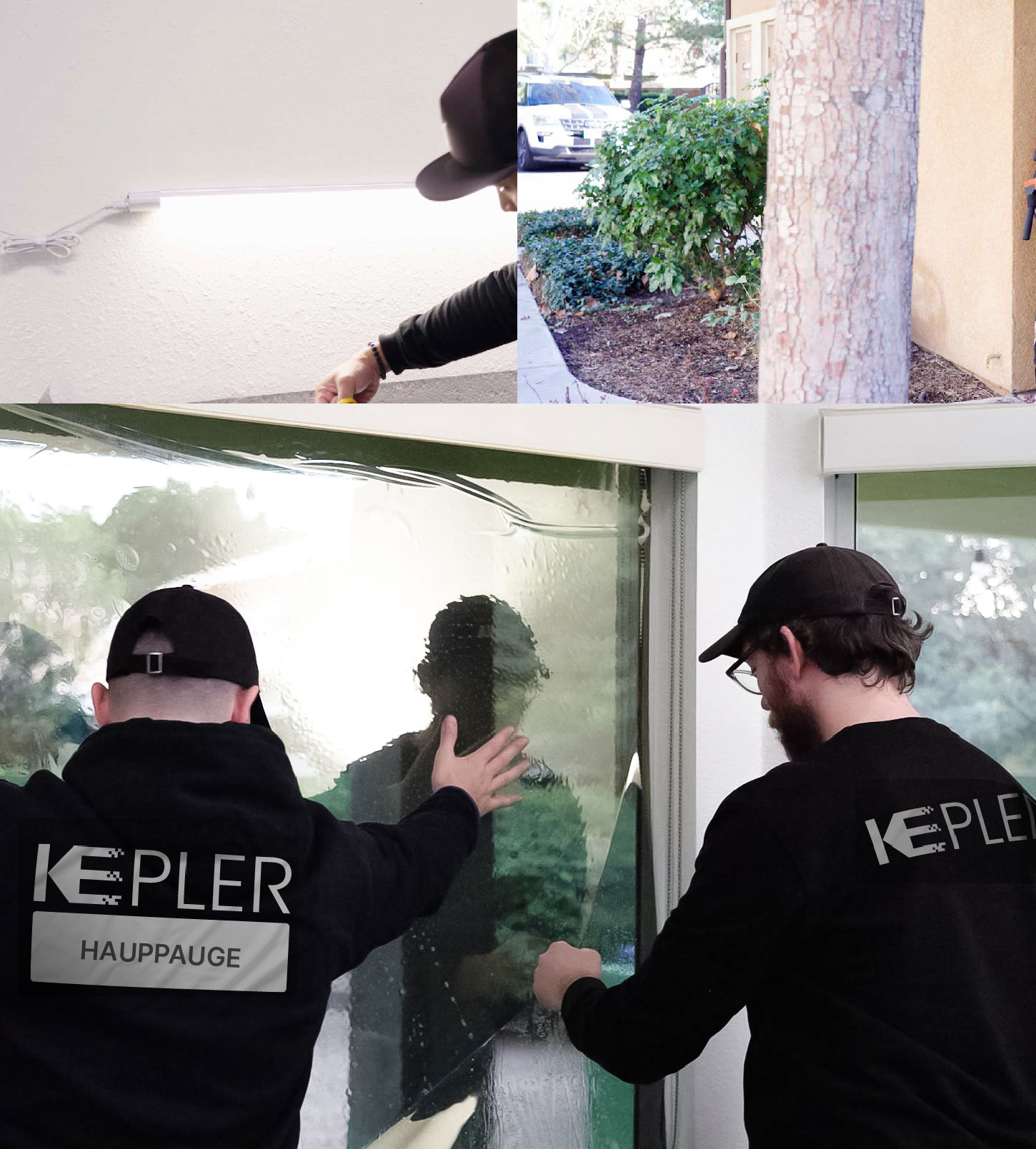 Kepler Technician Fitting Ceramic Window Tint to Home in Hauppauge