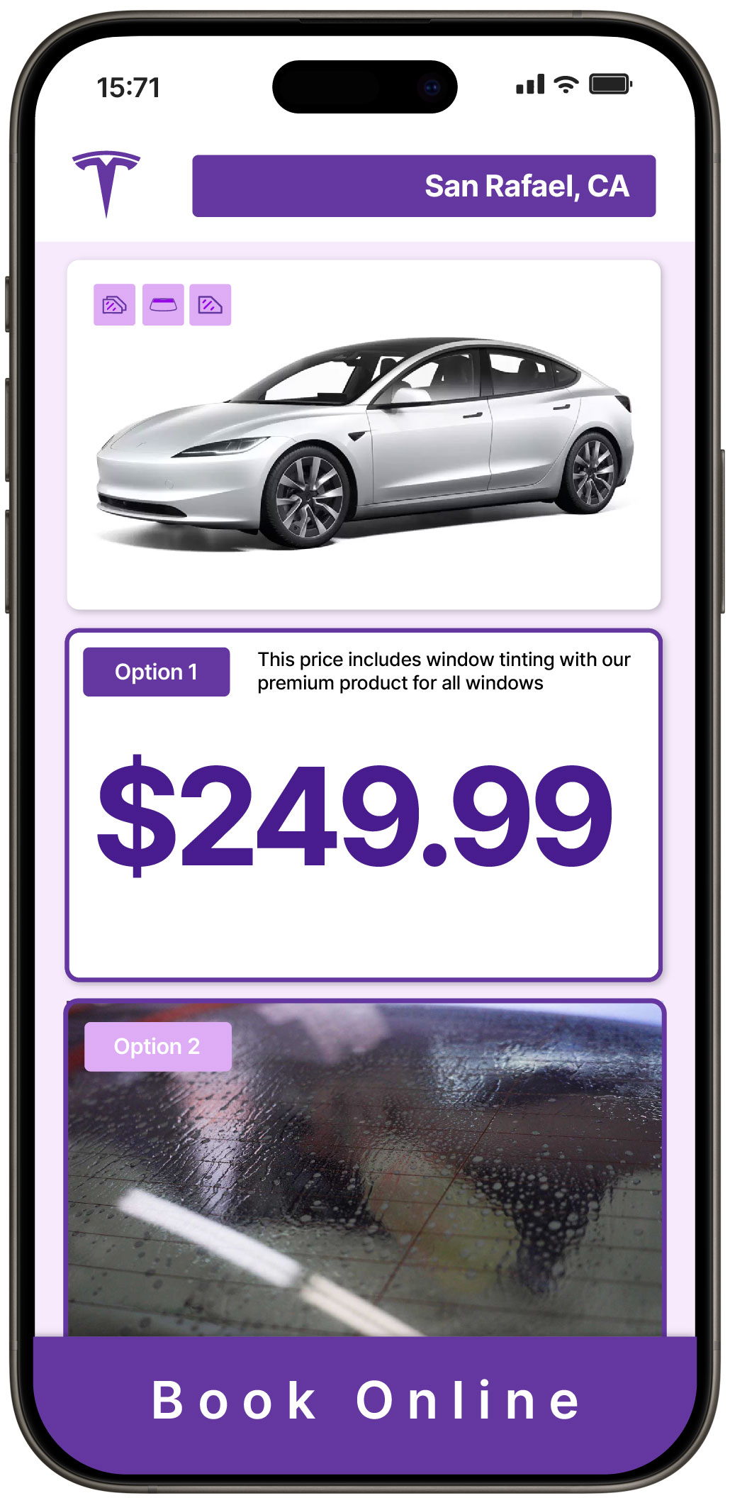 View Reasonable Tesla Window Tinting Rates in San Rafael, California