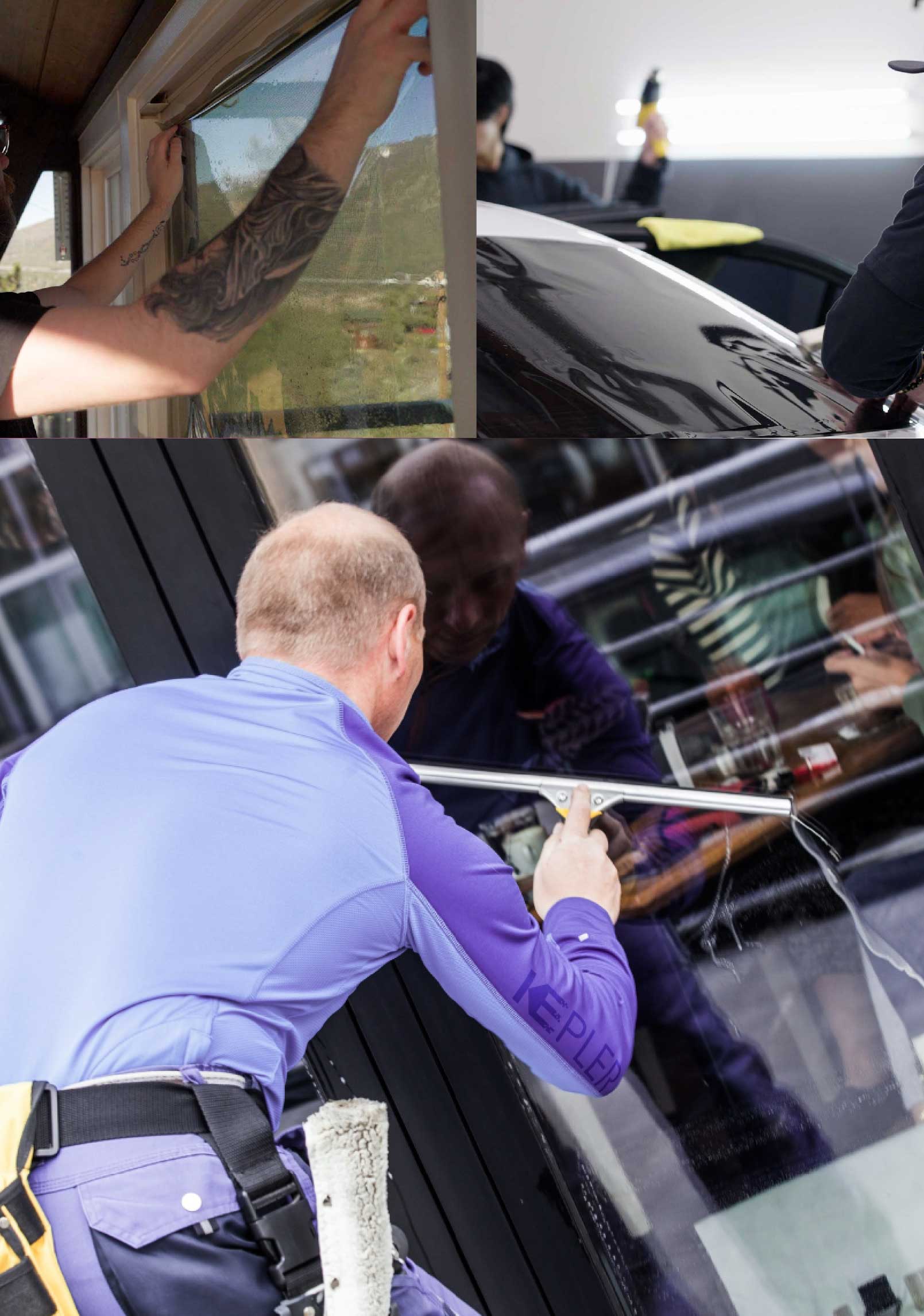 Kepler Professional Applying Anti-Graffiti Window Film to a Stephenville Shop Front