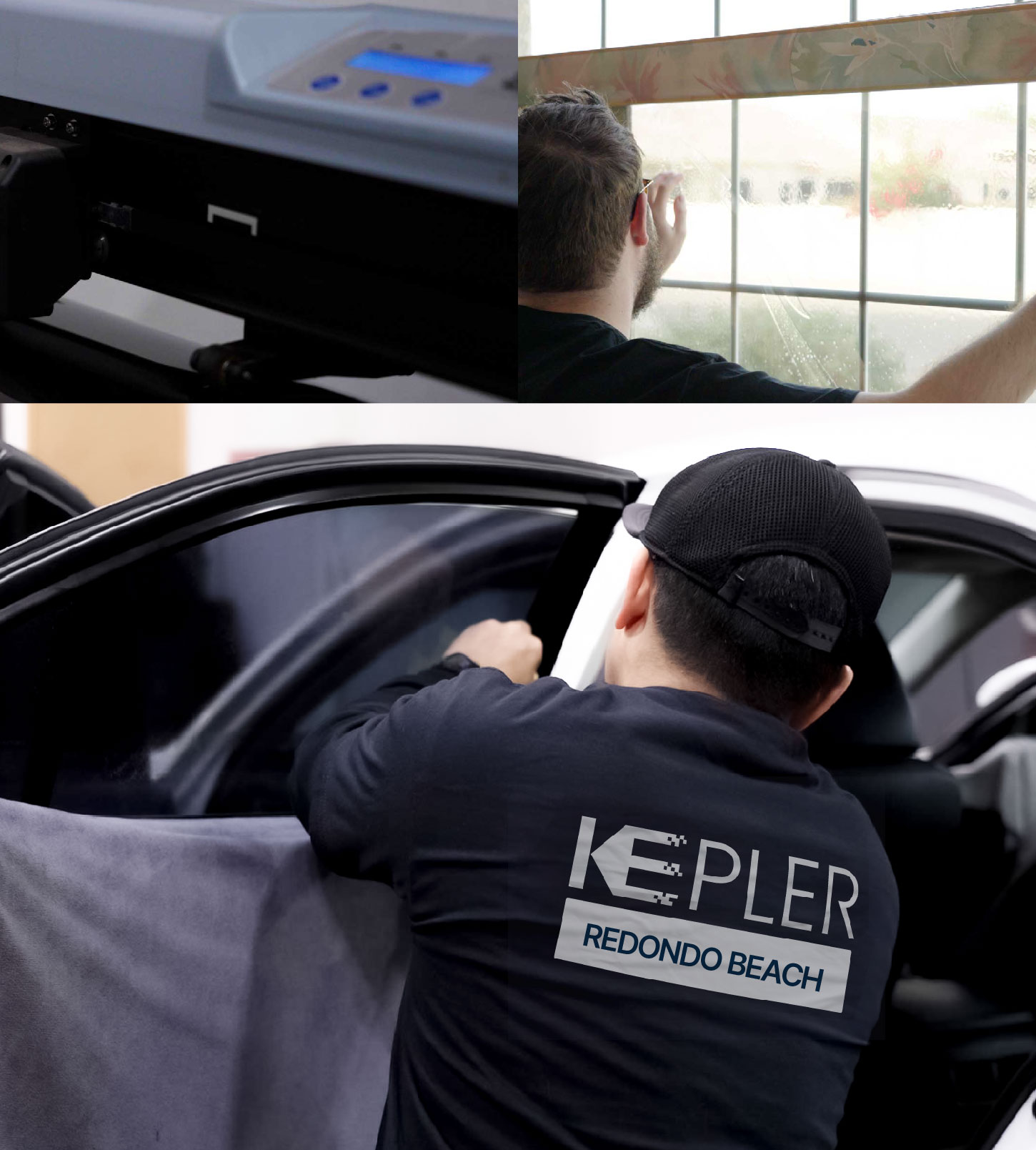 Automotive Window Tinting Expert Applying Film in Redondo Beach, California