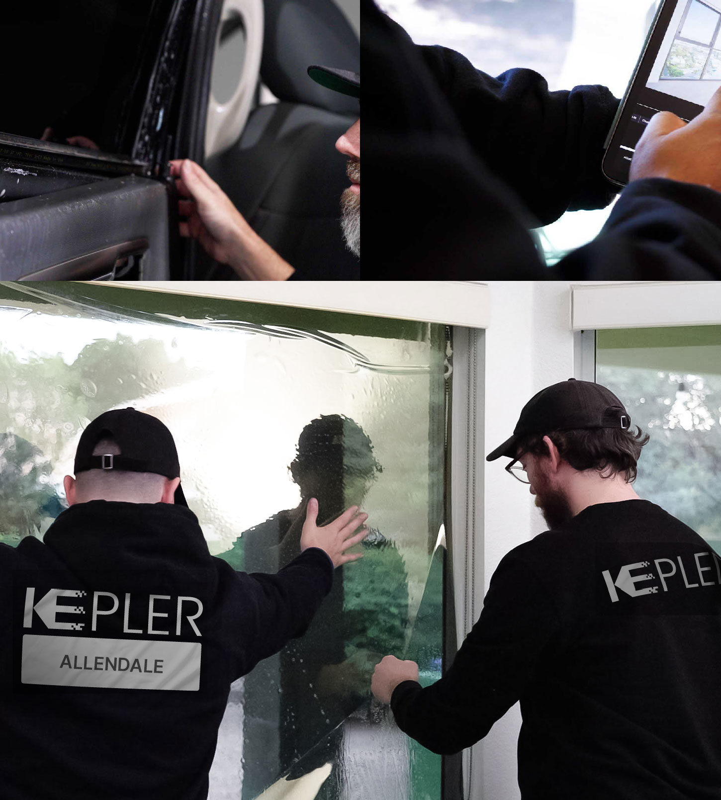 Kepler Technician Installing High-tech Window Tint to Home in Allendale