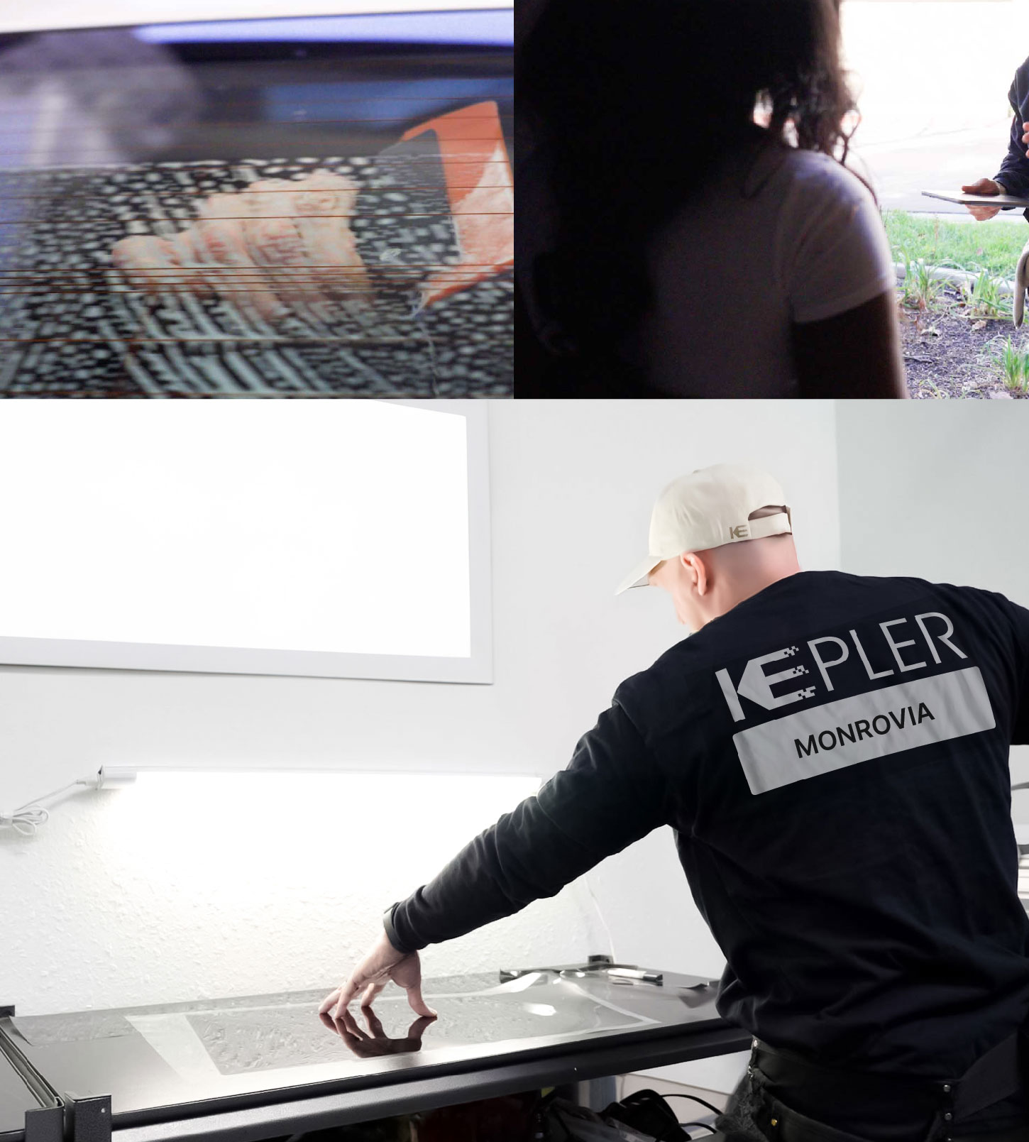 Window Tinting Specialist Cutting Film in Monrovia, California