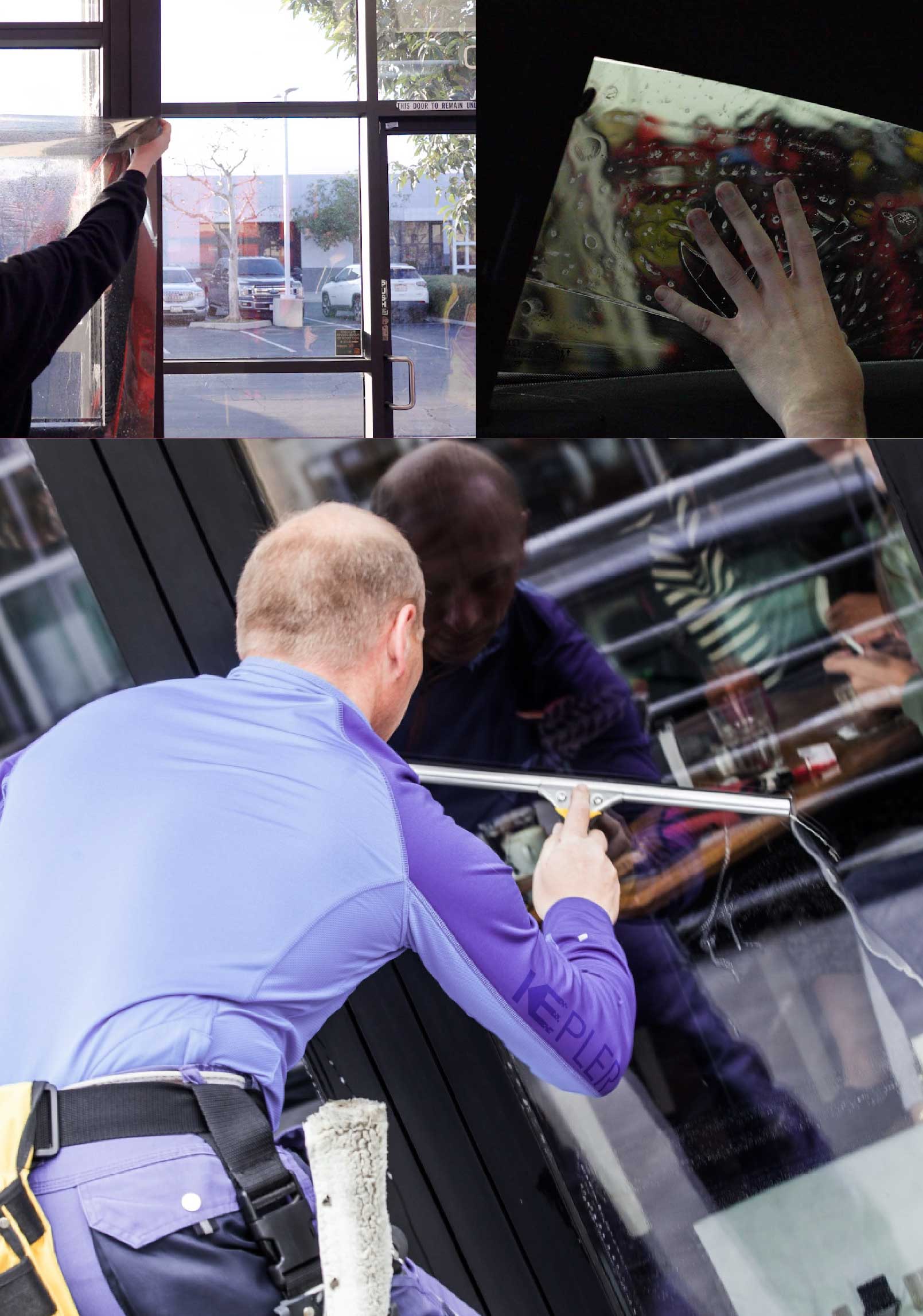 Kepler Expert Applying Anti-Graffiti Window Film to a Erie Shop Front
