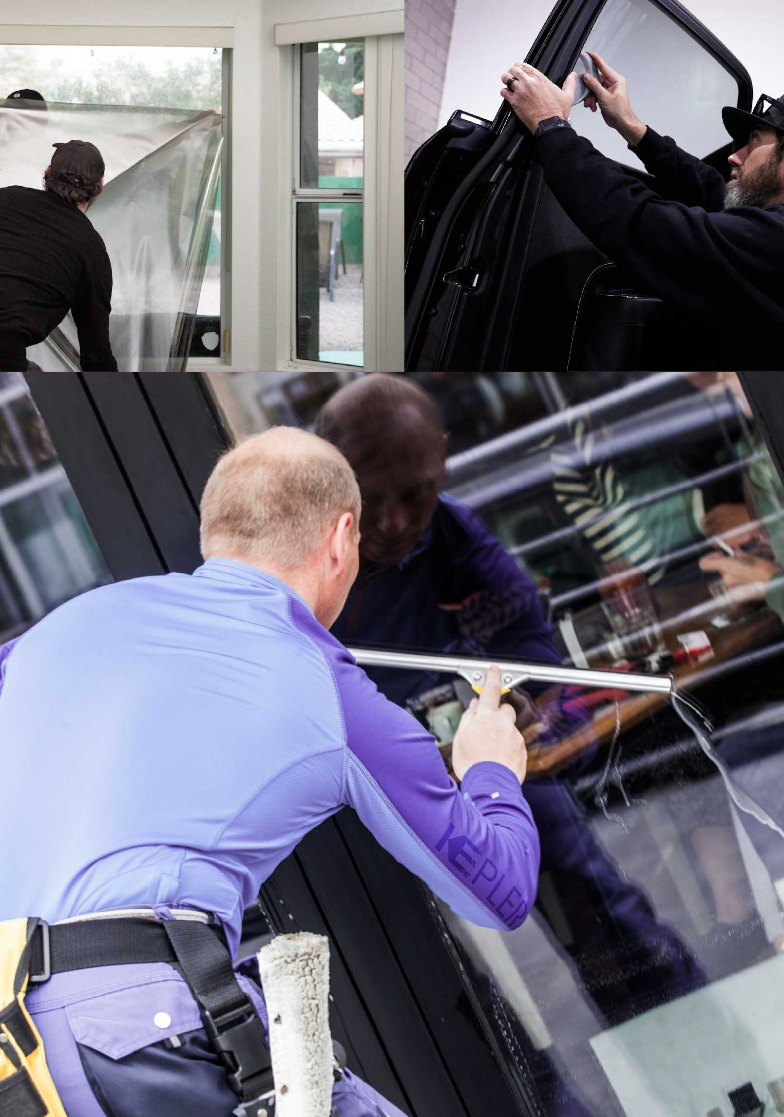 Kepler Expert Applying Anti-Graffiti Window Film to a Eugene Shop Front