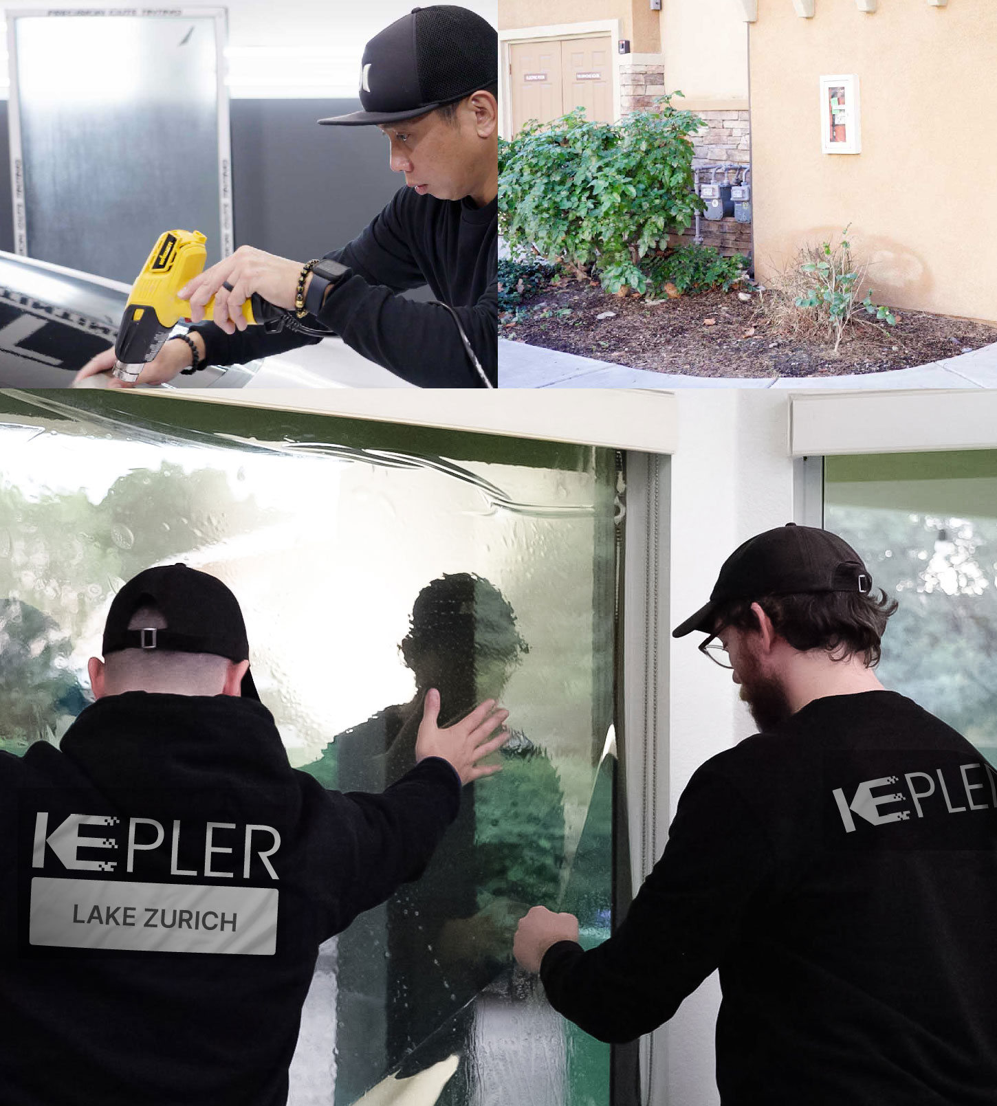 Kepler Technician Installing High-tech Window Tint to Home in Lake Zurich