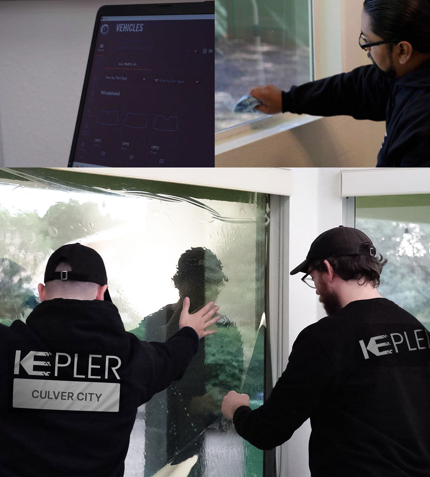 Kepler Technician Applying High-tech Window Tint to Home in Culver City