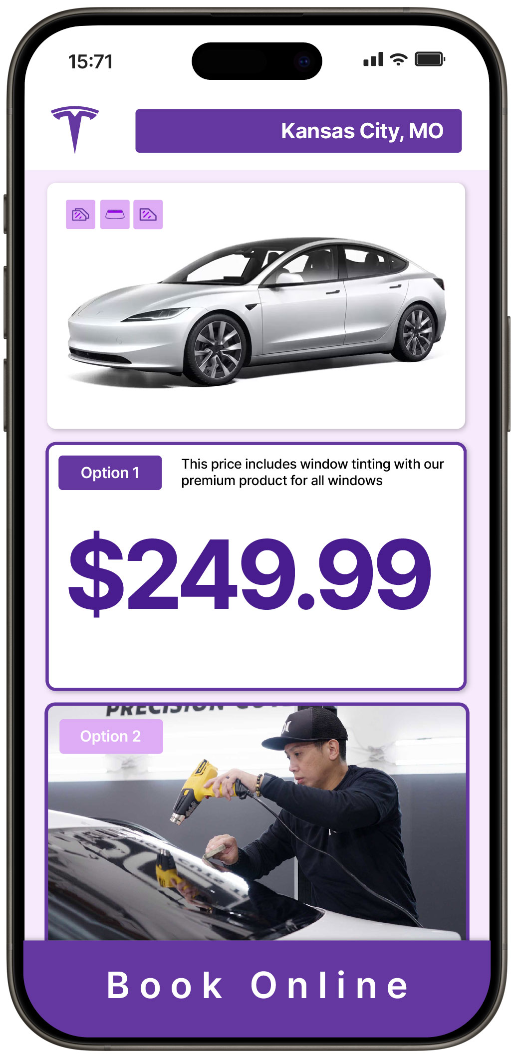 View Affordable Tesla Window Tinting Costs in Kansas City, Missouri