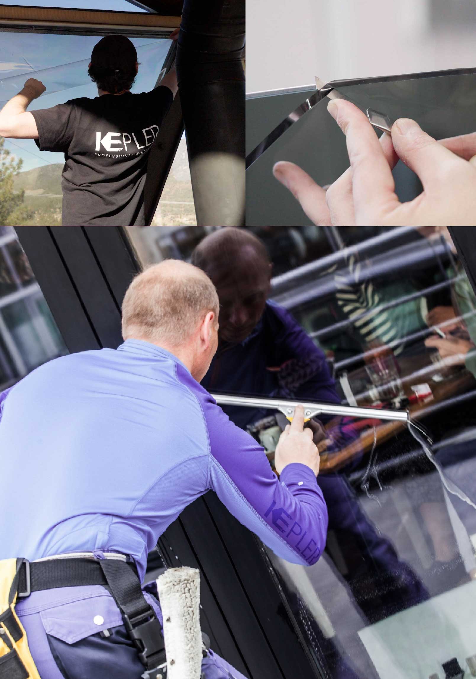 Kepler Professional Applying Anti-Graffiti Window Film to a Santa Ana Shop Front