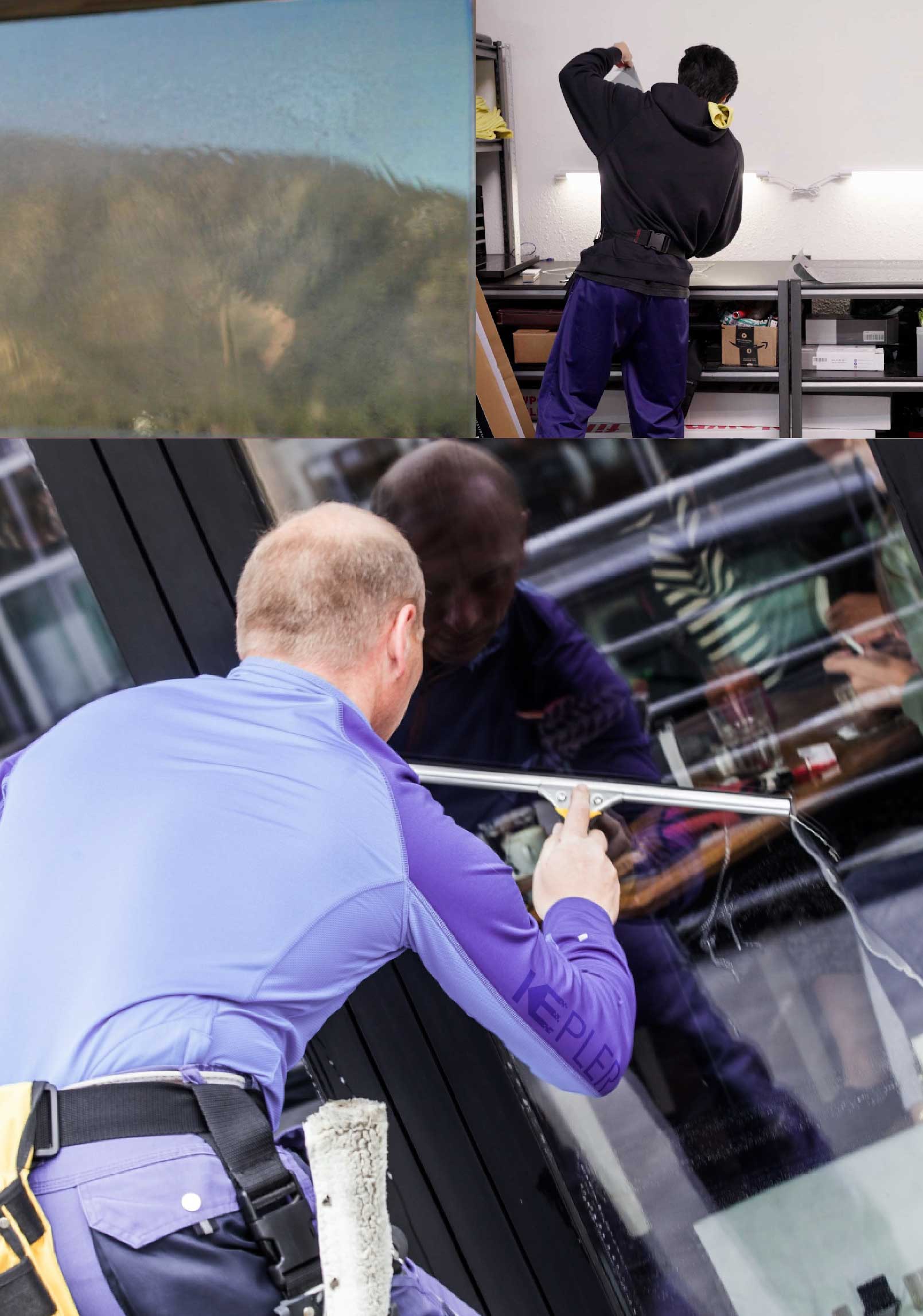 Kepler Professional Applying Anti-Graffiti Window Film to a Jacksonville Shop Front