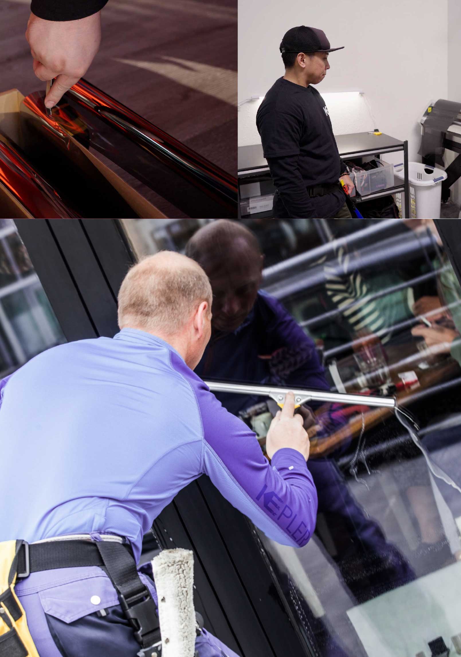 Kepler Expert Applying Anti-Graffiti Window Film to a Arcata Shop Front