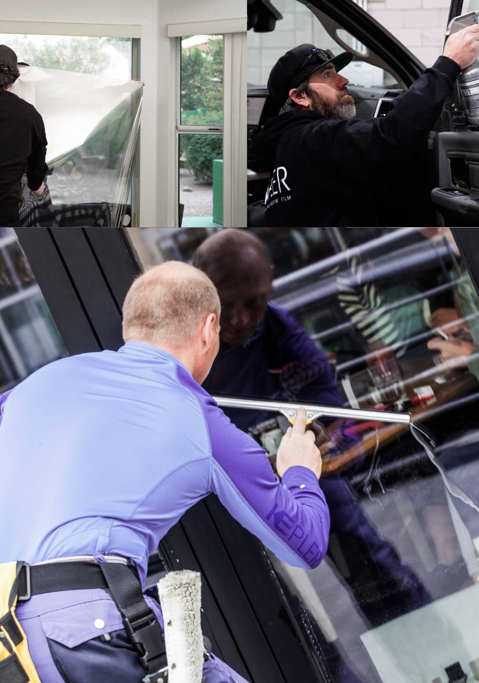 Kepler Professional Applying Anti-Graffiti Window Film to a Lake Oswego Shop Front