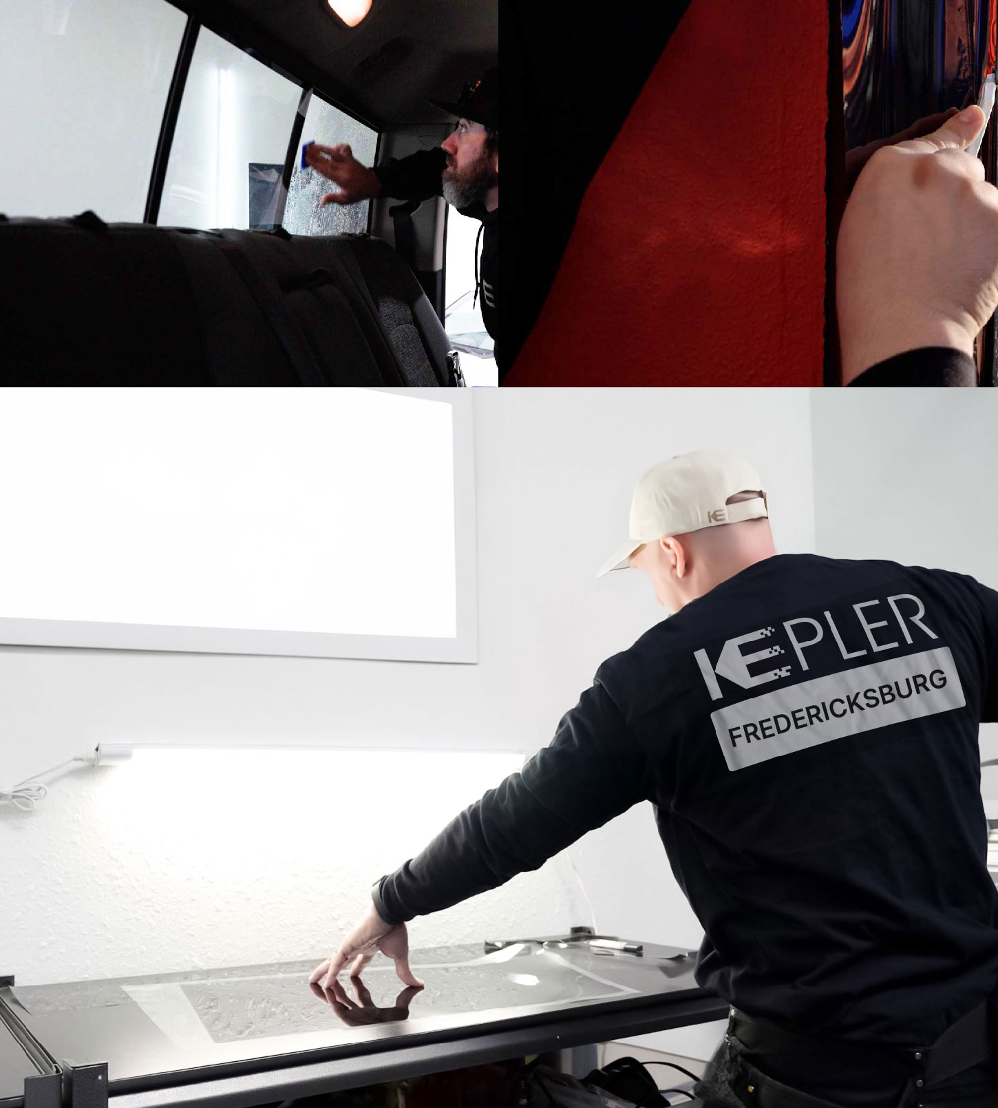 Window Tinting Specialist Cutting Film in Fredericksburg, Virginia
