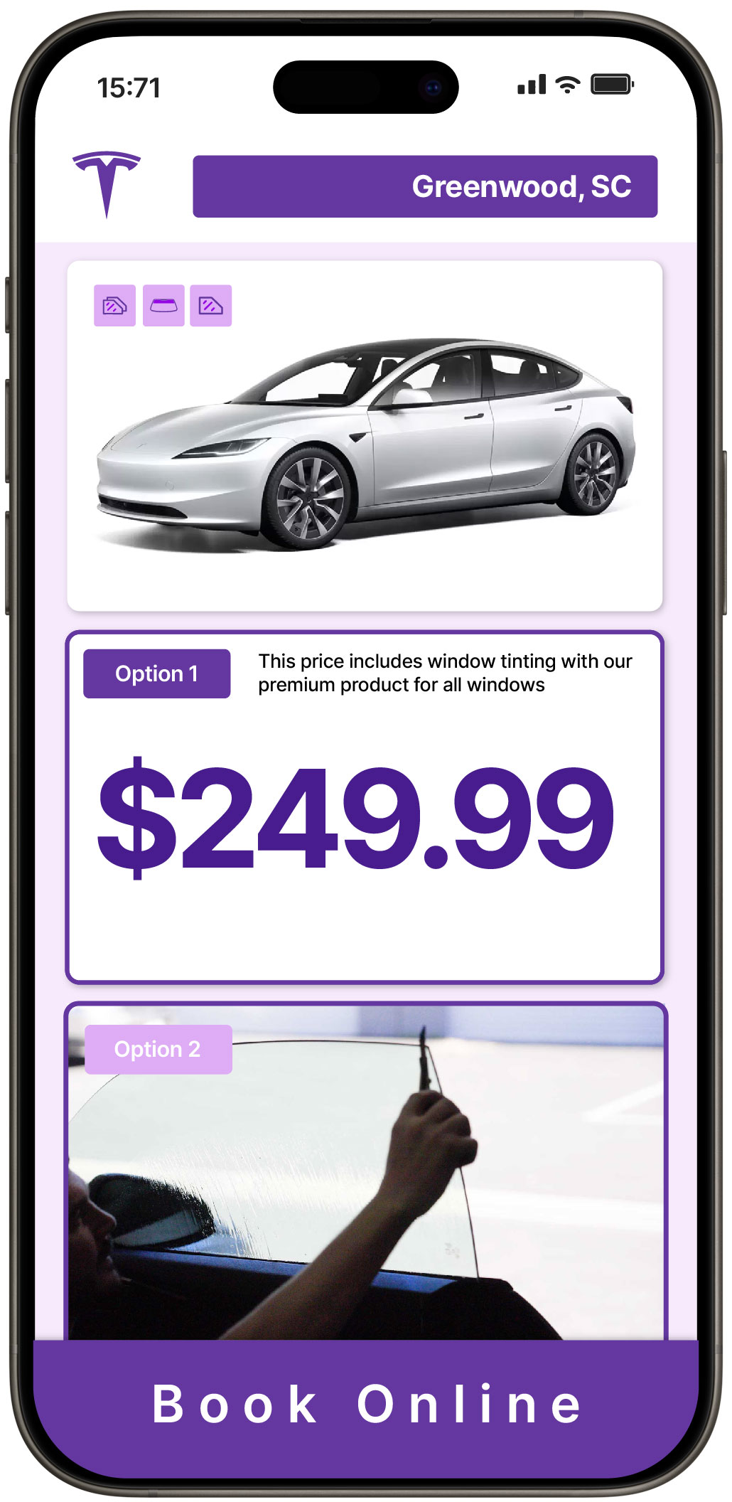 View Reasonable Tesla Window Tinting Rates in Greenwood, South Carolina
