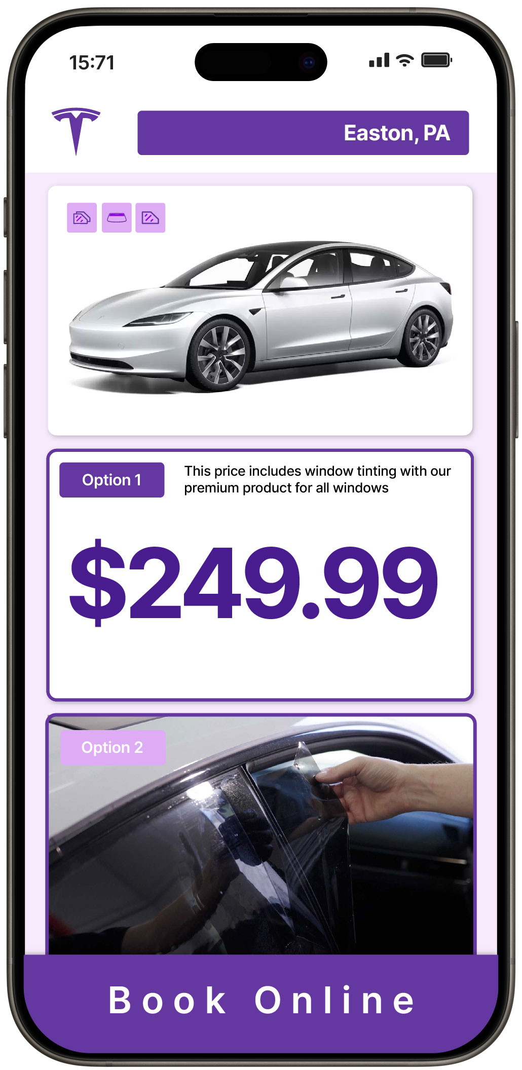 View Reasonable Tesla Window Tinting Rates in Easton, Pennsylvania