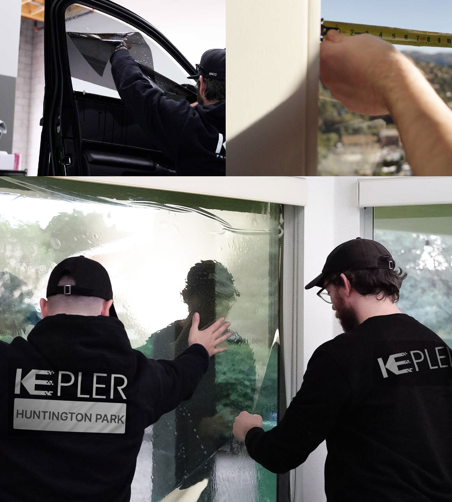 Kepler Technician Fitting Advanced Window Tint to Home in Huntington Park