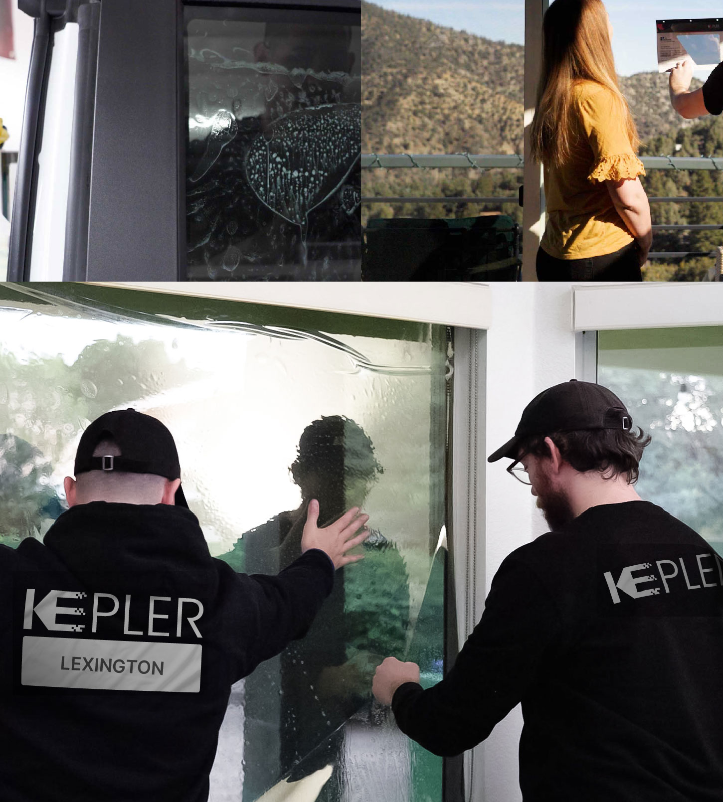 Kepler Technician Installing Advanced Window Tint to Home in Lexington
