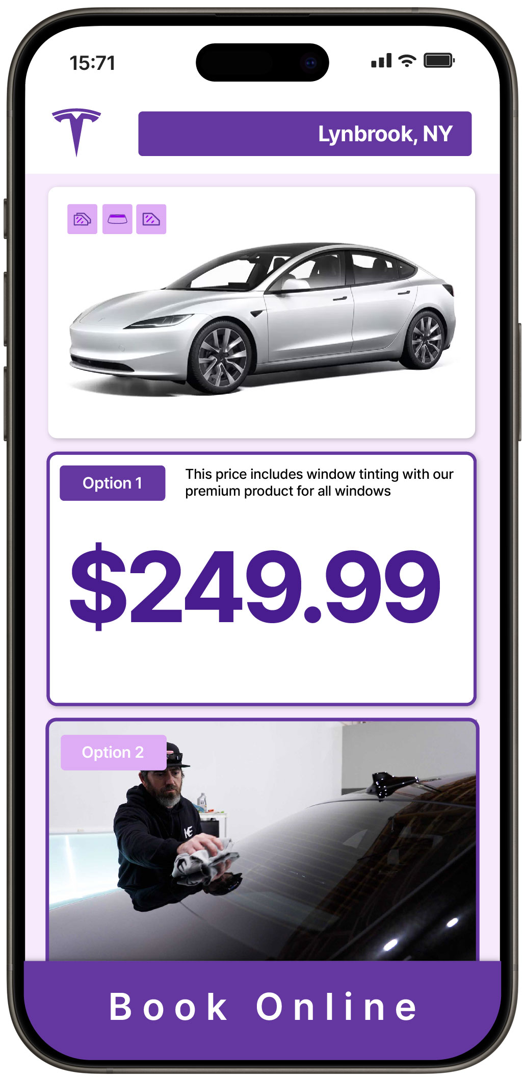 View Affordable Tesla Window Tinting Rates in Lynbrook, New York