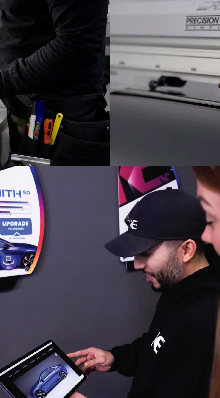 Kepler Dealer Showing Car Window Film Options to Customer in Gracewood, Georgia