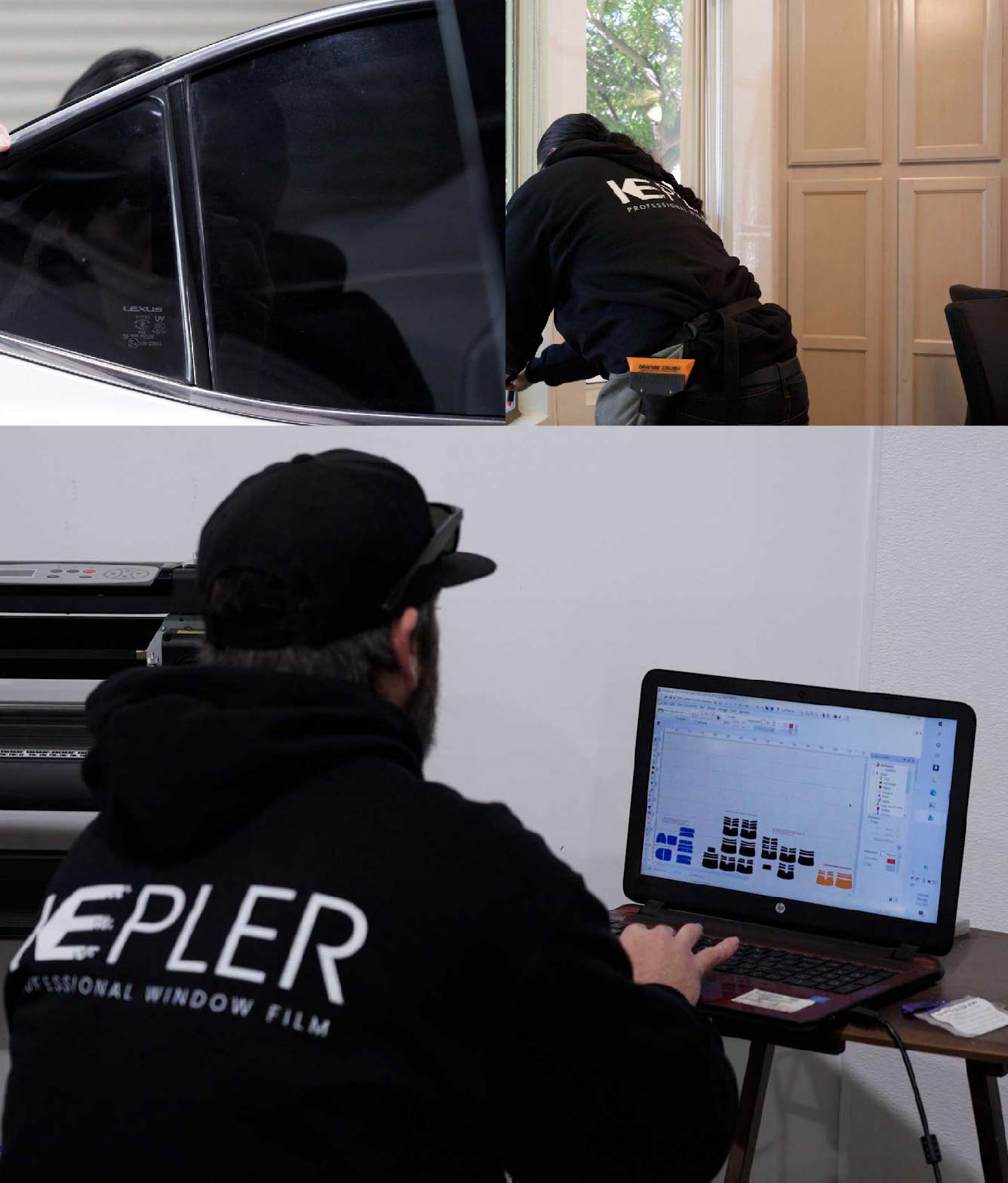 Ceramic Window Tinting Expert Cutting Film in Eastpointe, Michigan