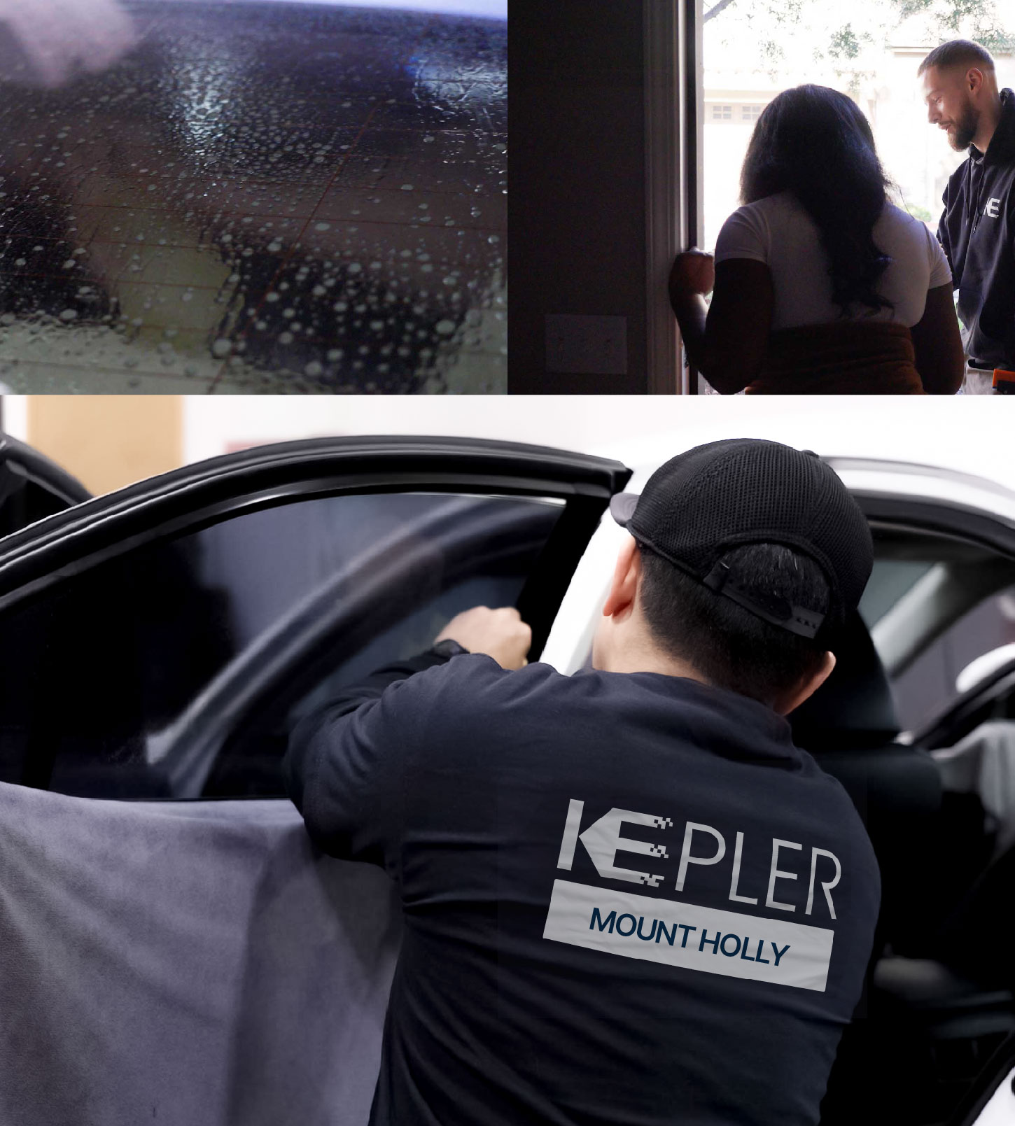 Automotive Window Tinting Expert Applying Film in Mount Holly, North Carolina