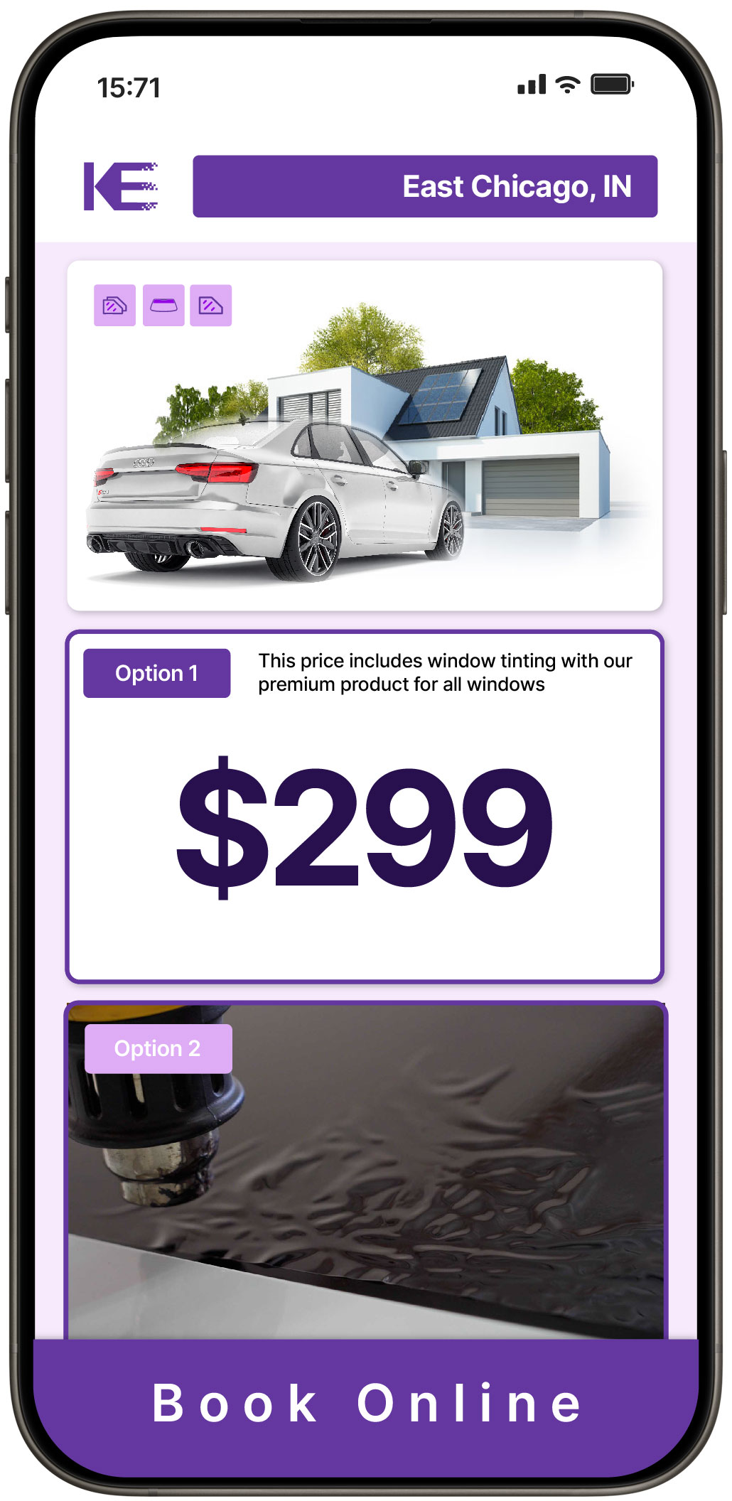 View Competitive Tesla Window Tinting Rates in Crawfordsville, Indiana