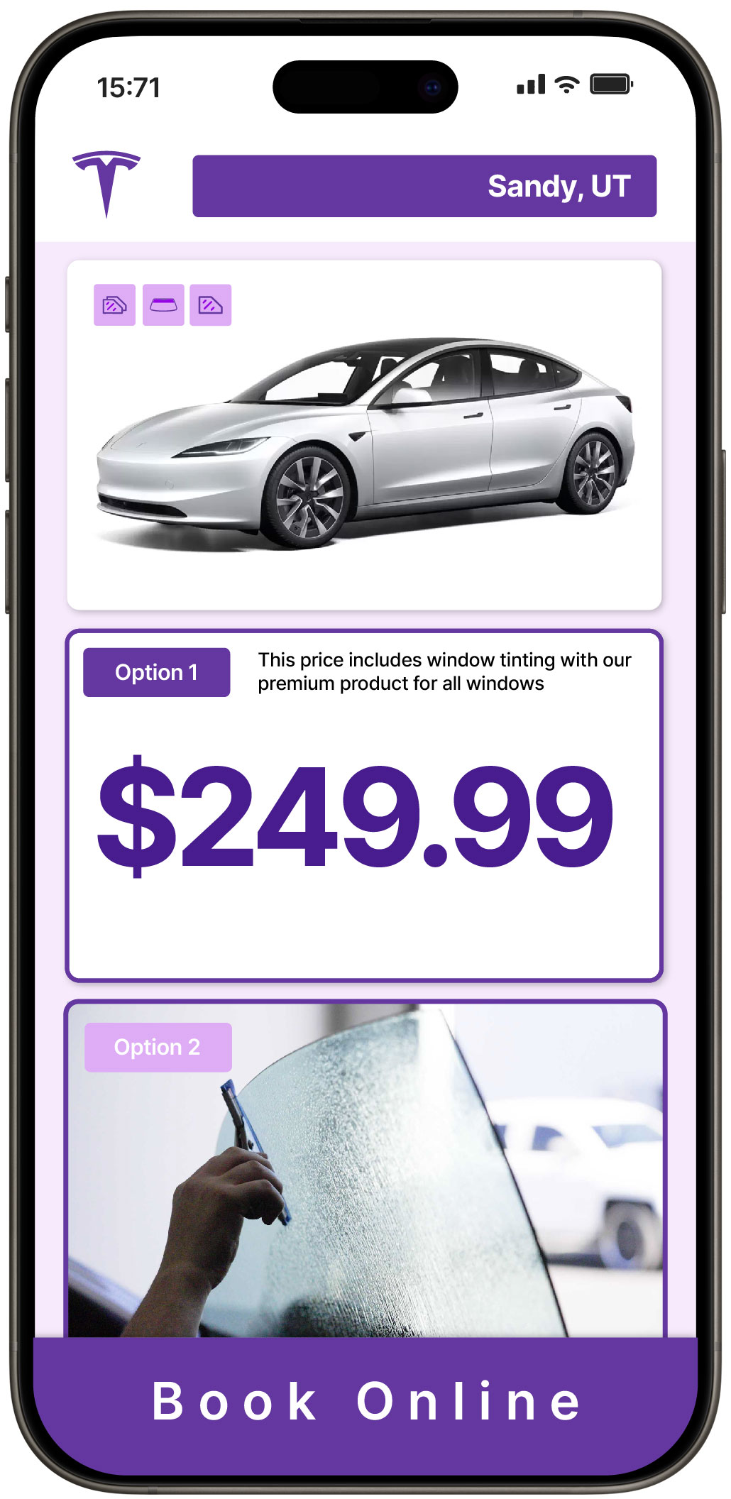 View Affordable Tesla Window Tinting Costs in Sandy, Utah