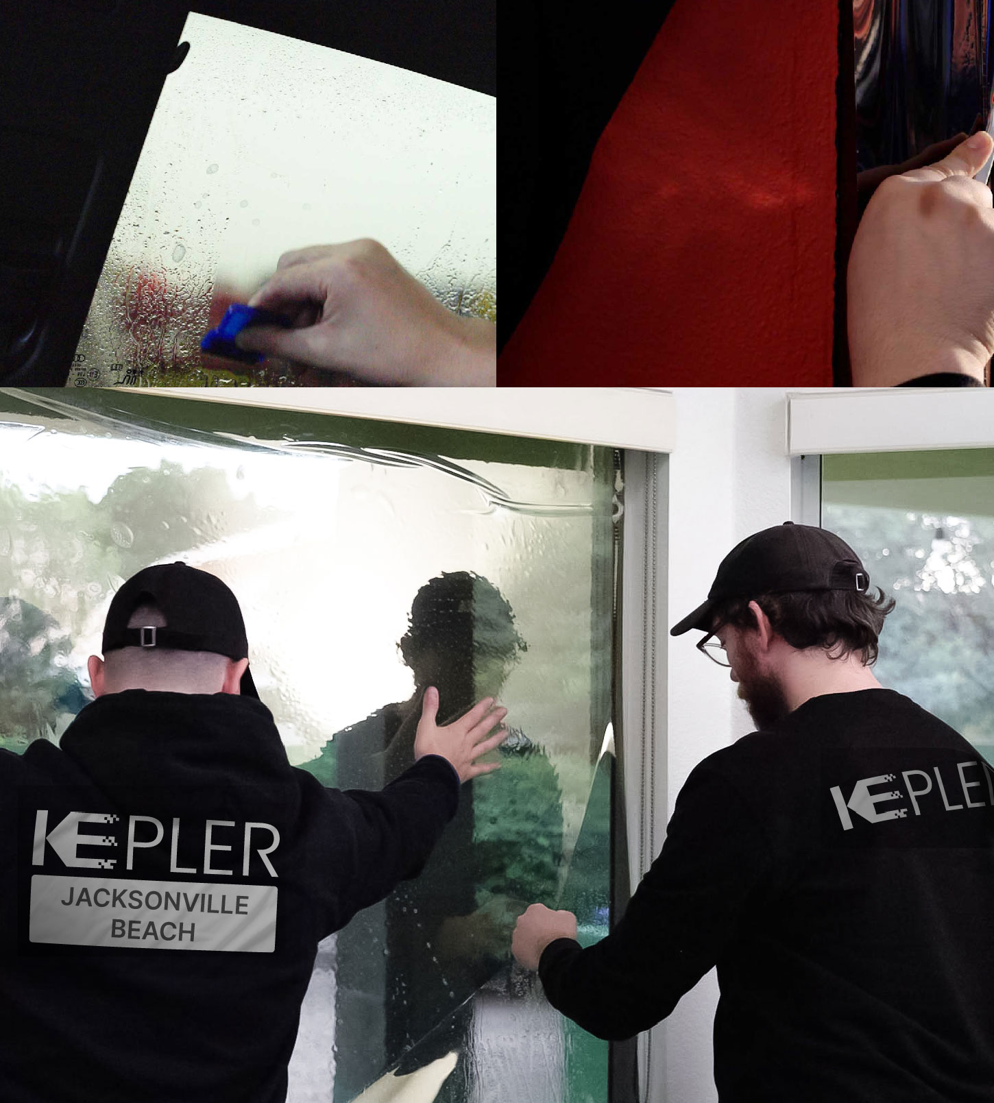 Kepler Technician Installing High-tech Window Tint to Home in Jacksonville Beach