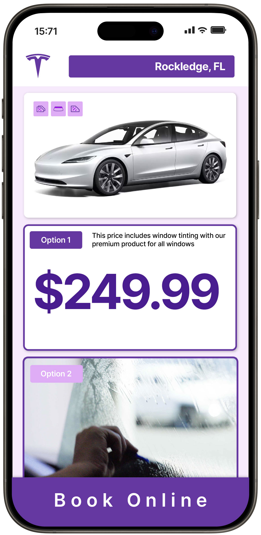 View Reasonable Tesla Window Tinting Prices in Rockledge, Florida