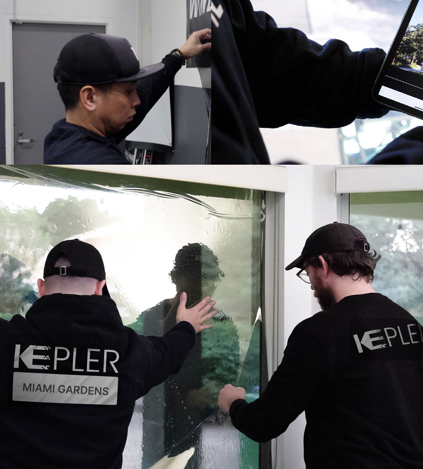Kepler Technician Fitting Advanced Window Tint to Home in Miami Gardens