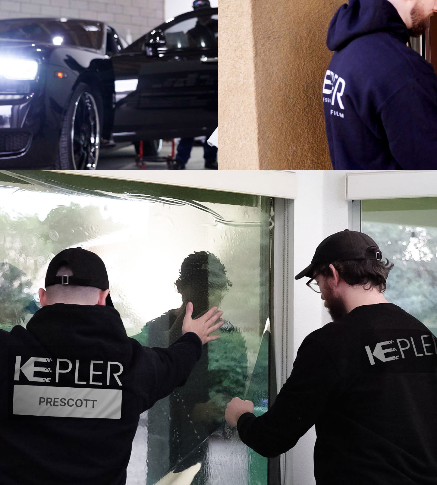 Kepler Technician Fitting Advanced Window Tint to Home in Prescott