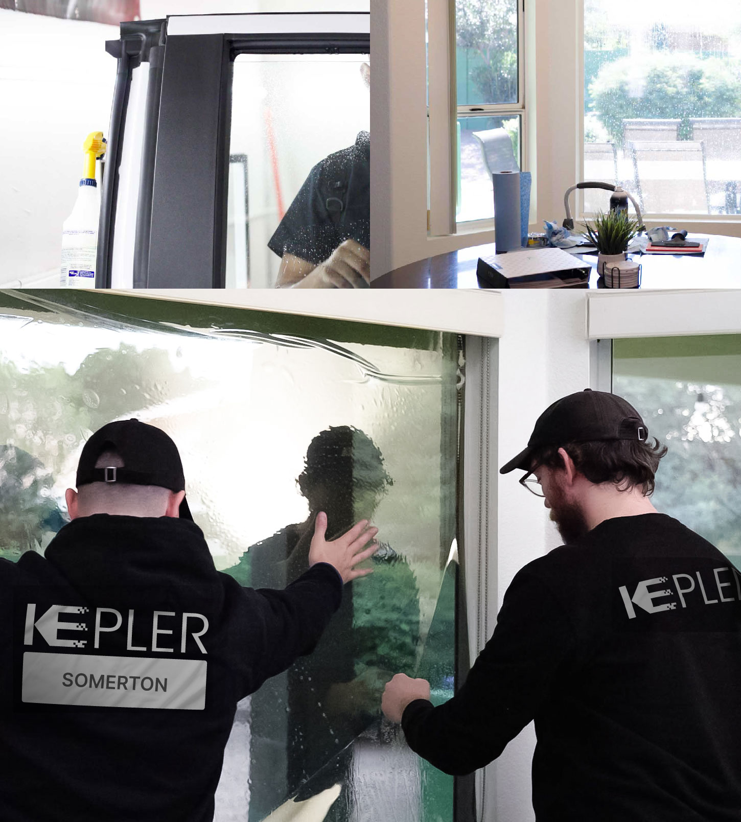 Kepler Technician Installing High-tech Window Tint to Home in Somerton