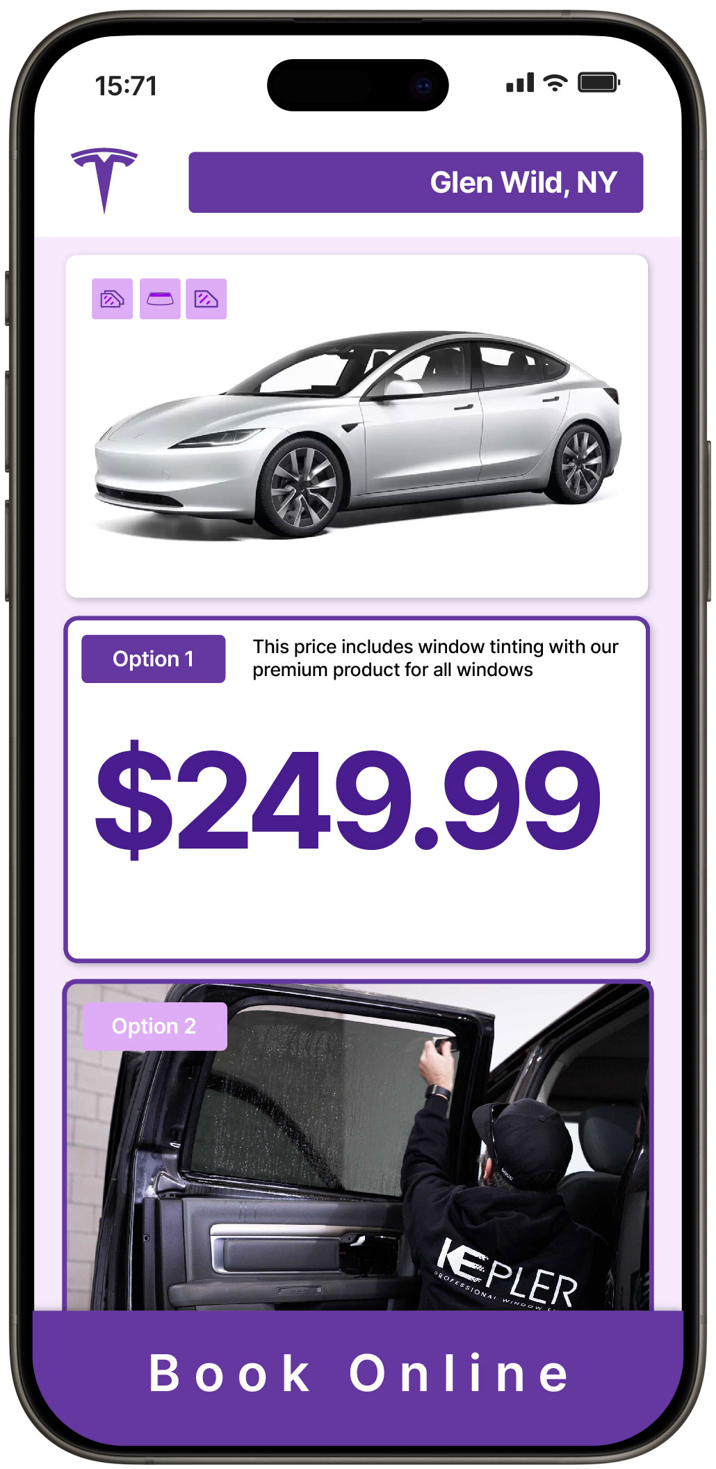 View Competitive Tesla Window Tinting Rates in Glen Wild, New York