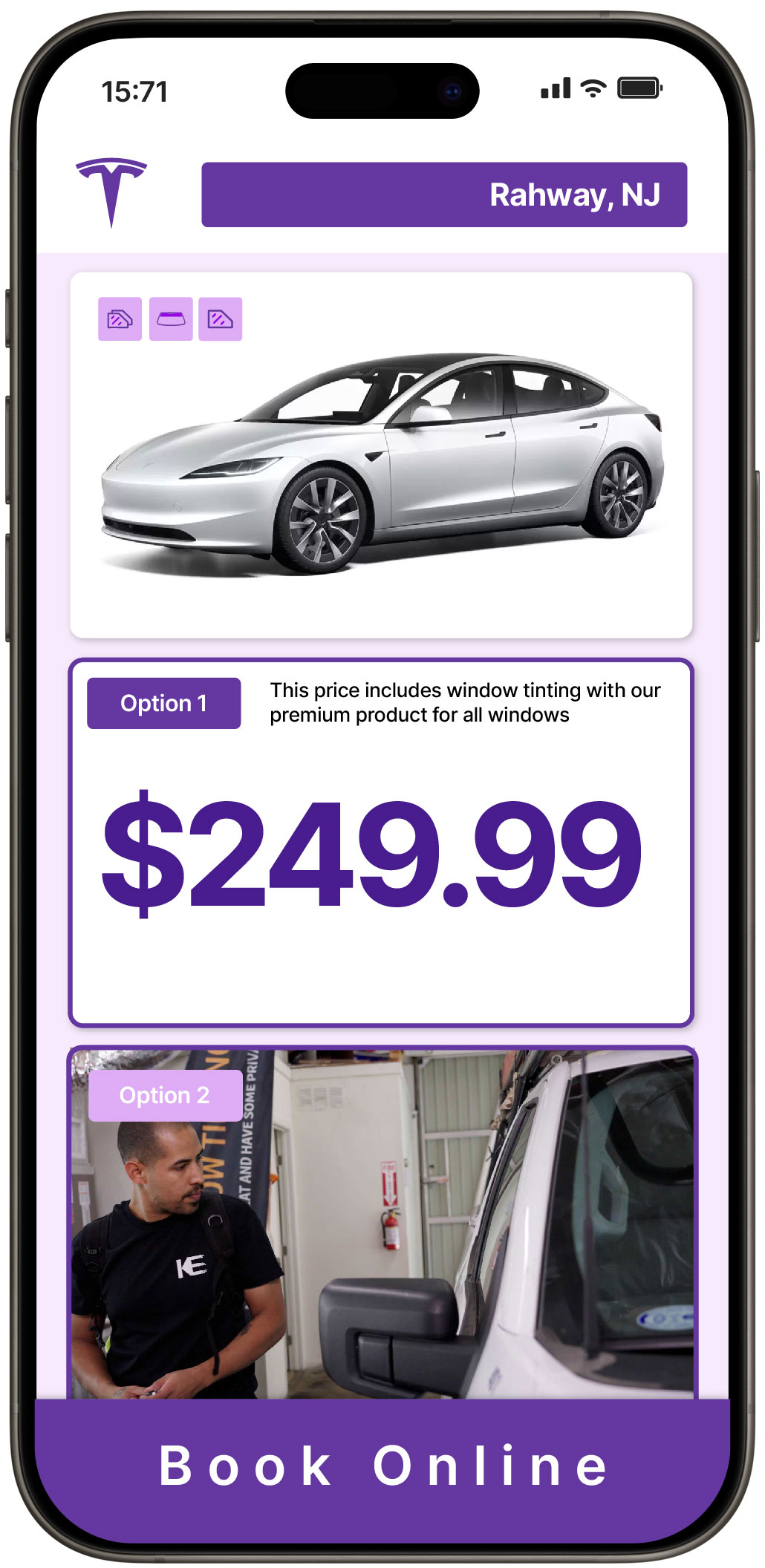 View Reasonable Tesla Window Tinting Costs in Rahway, New Jersey