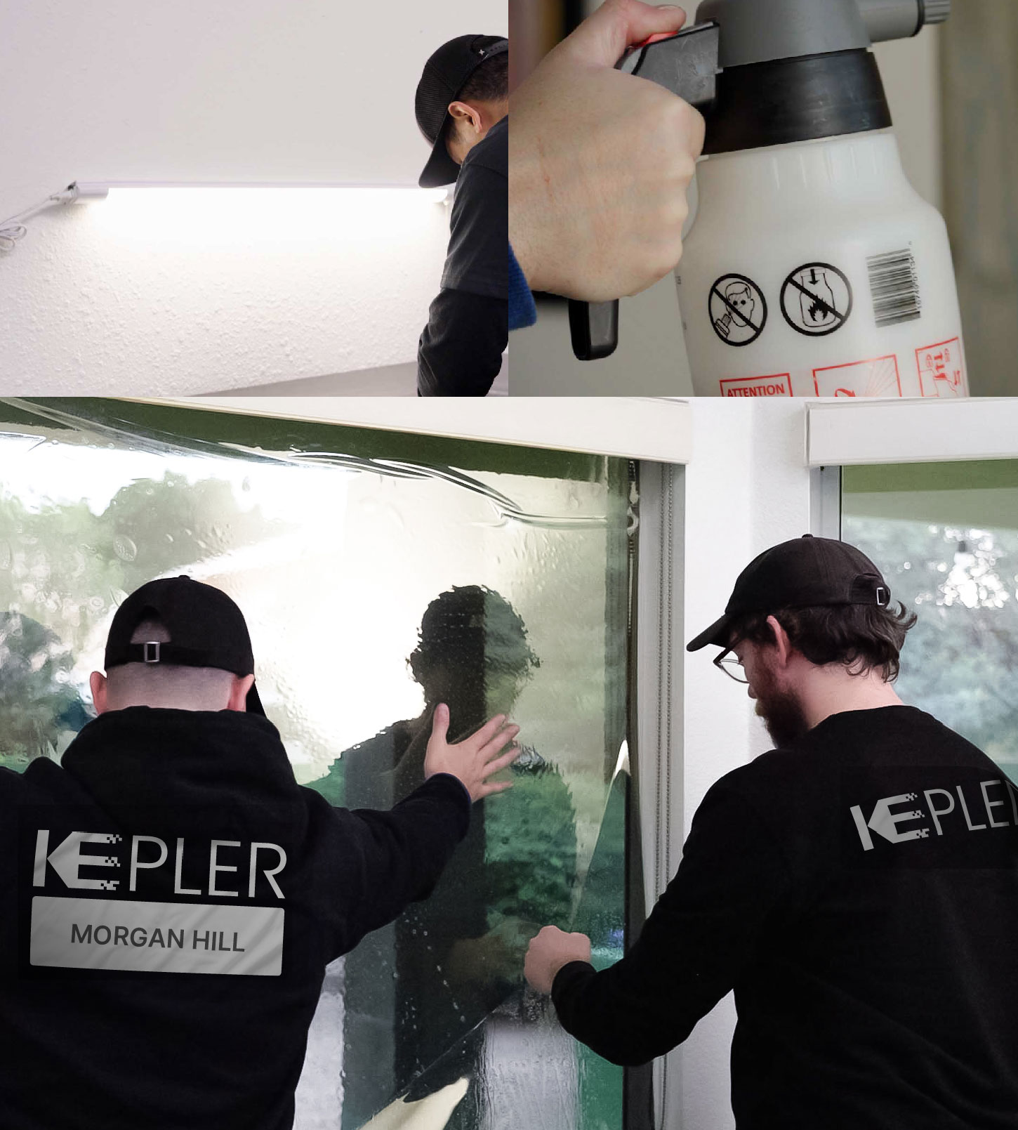 Kepler Technician Fitting Advanced Window Tint to Home in Morgan Hill