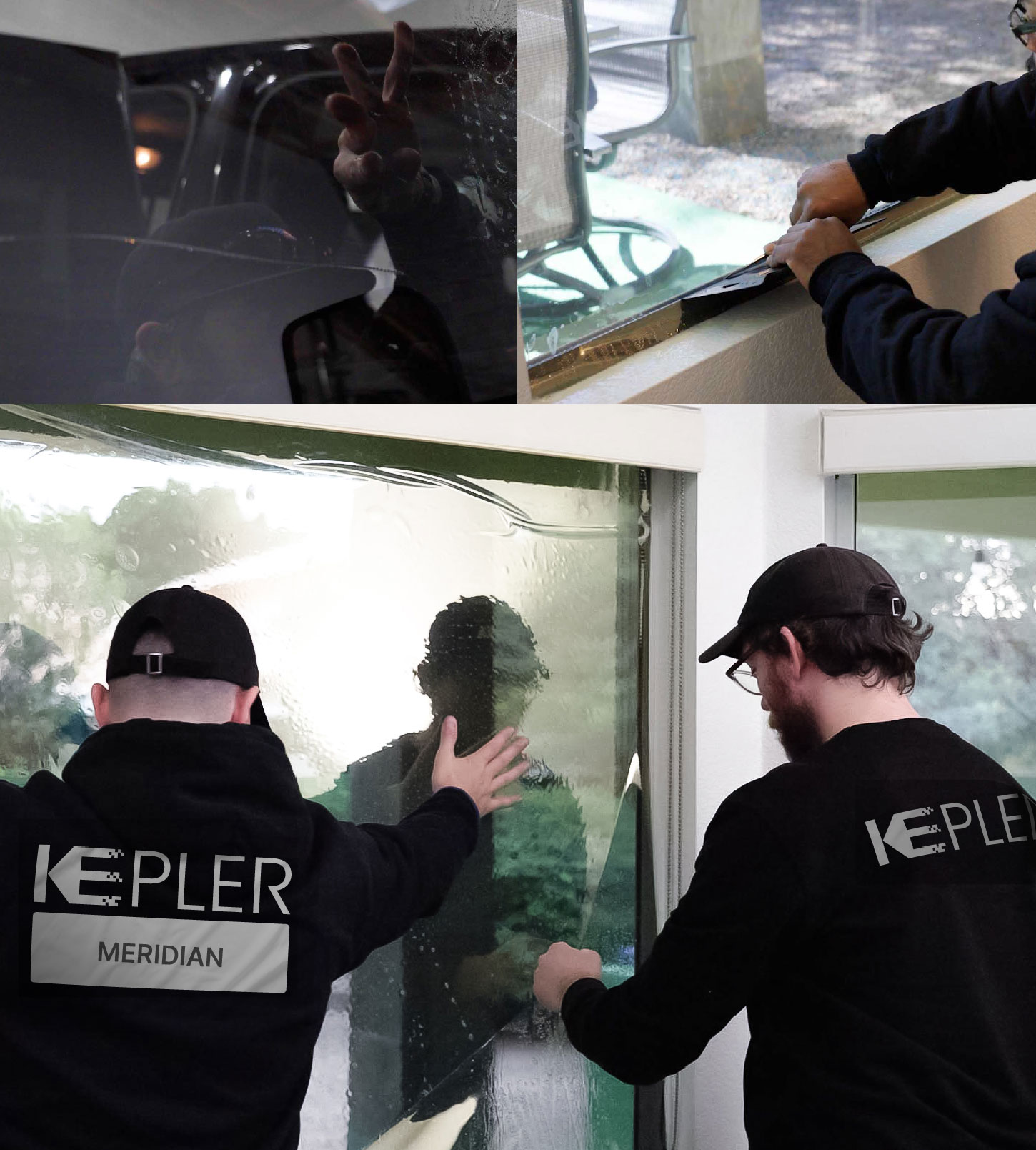 Kepler Technician Fitting Advanced Window Tint to Home in Meridian