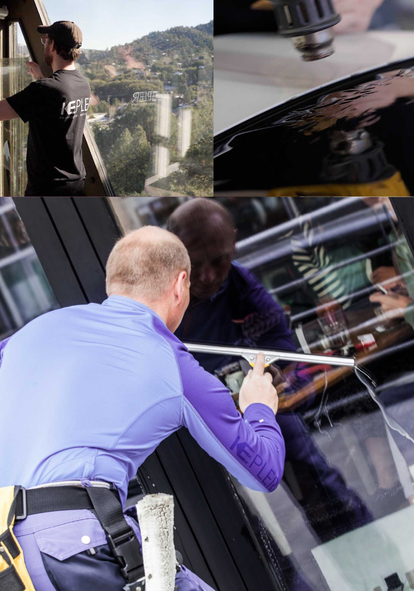 Kepler Skilled Applying Anti-Graffiti Window Film to a Tualatin Shop Front