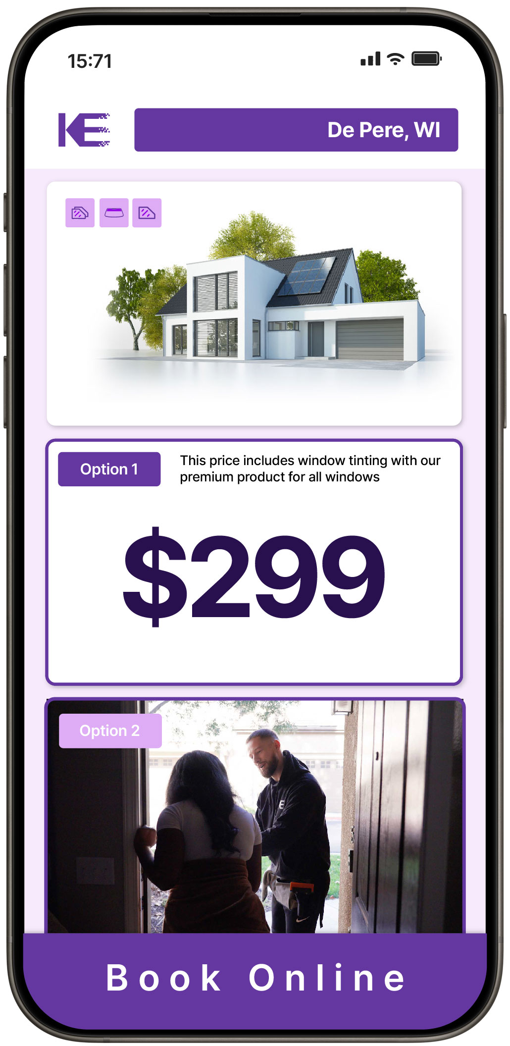 View Competitive Home Window Tinting Costs in De Pere, Wisconsin