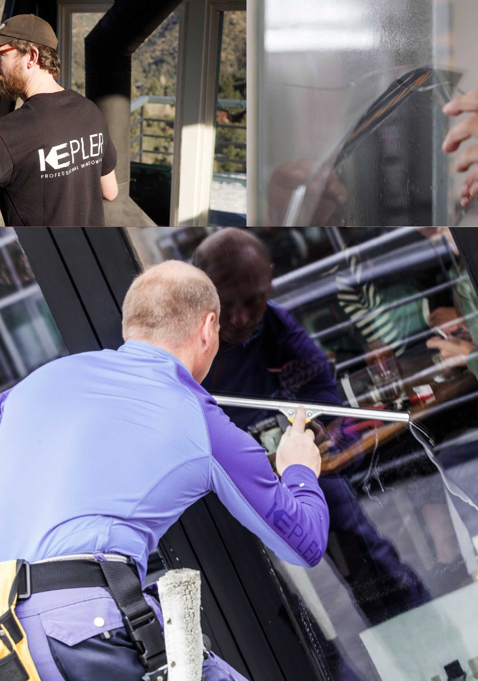 Kepler Professional Applying Anti-Graffiti Window Film to a Linden Shop Front