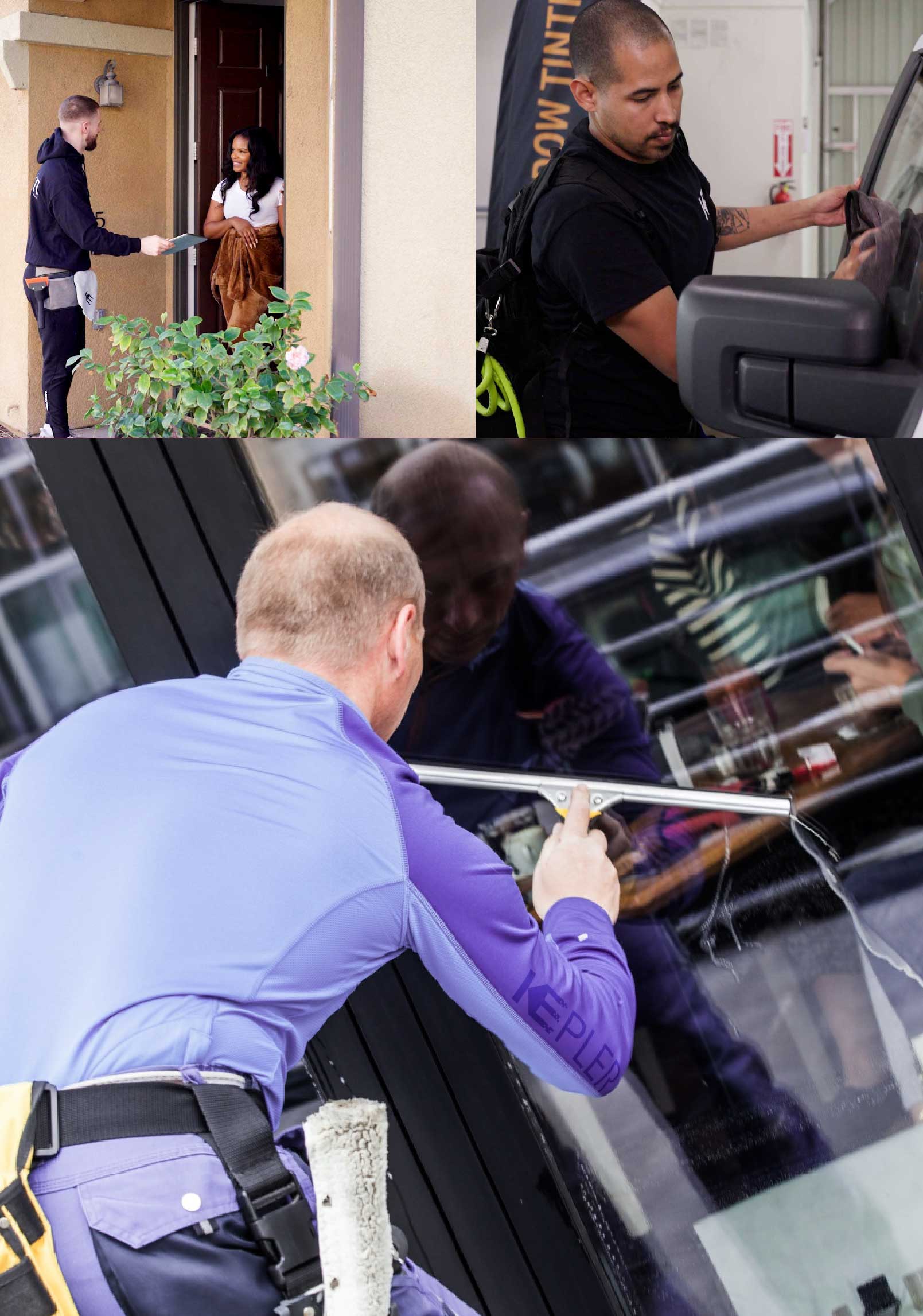 Kepler Skilled Applying Anti-Graffiti Window Film to a Bloomfield Shop Front