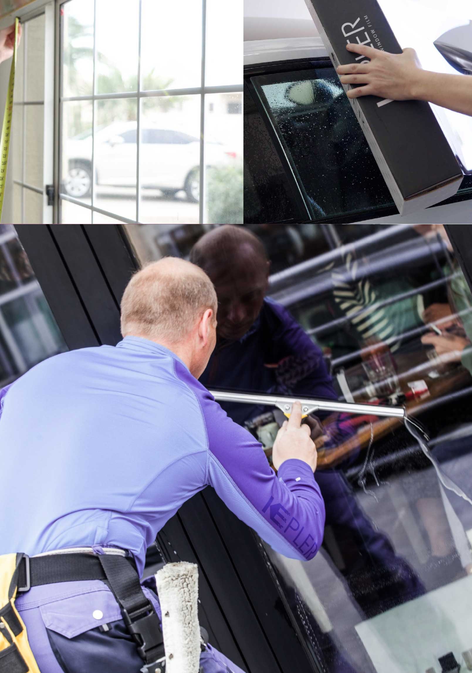Kepler Professional Applying Anti-Graffiti Window Film to a Middletown Shop Front