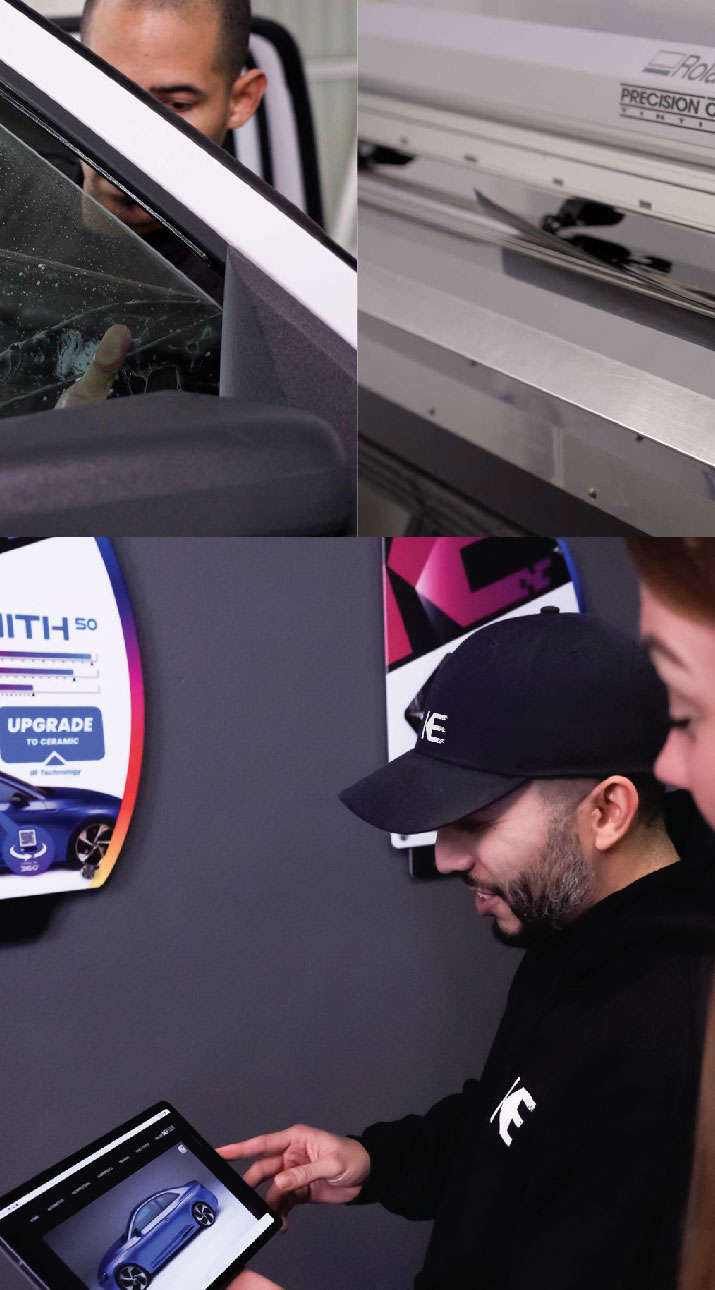 Kepler Dealer Showing Car Window Film Options to Customer in Centralia, Washington